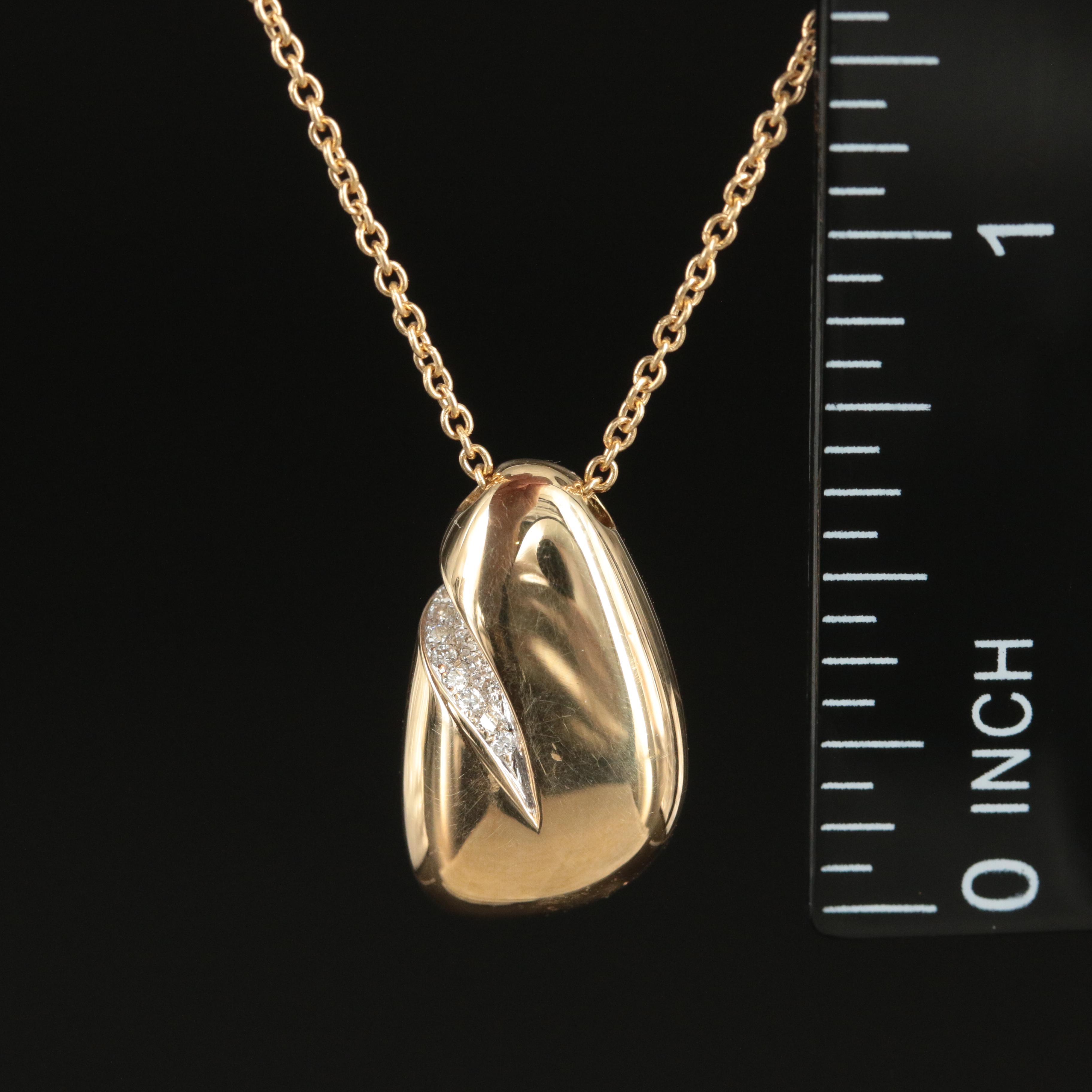 Movado 18K and Diamond Freeform Necklace