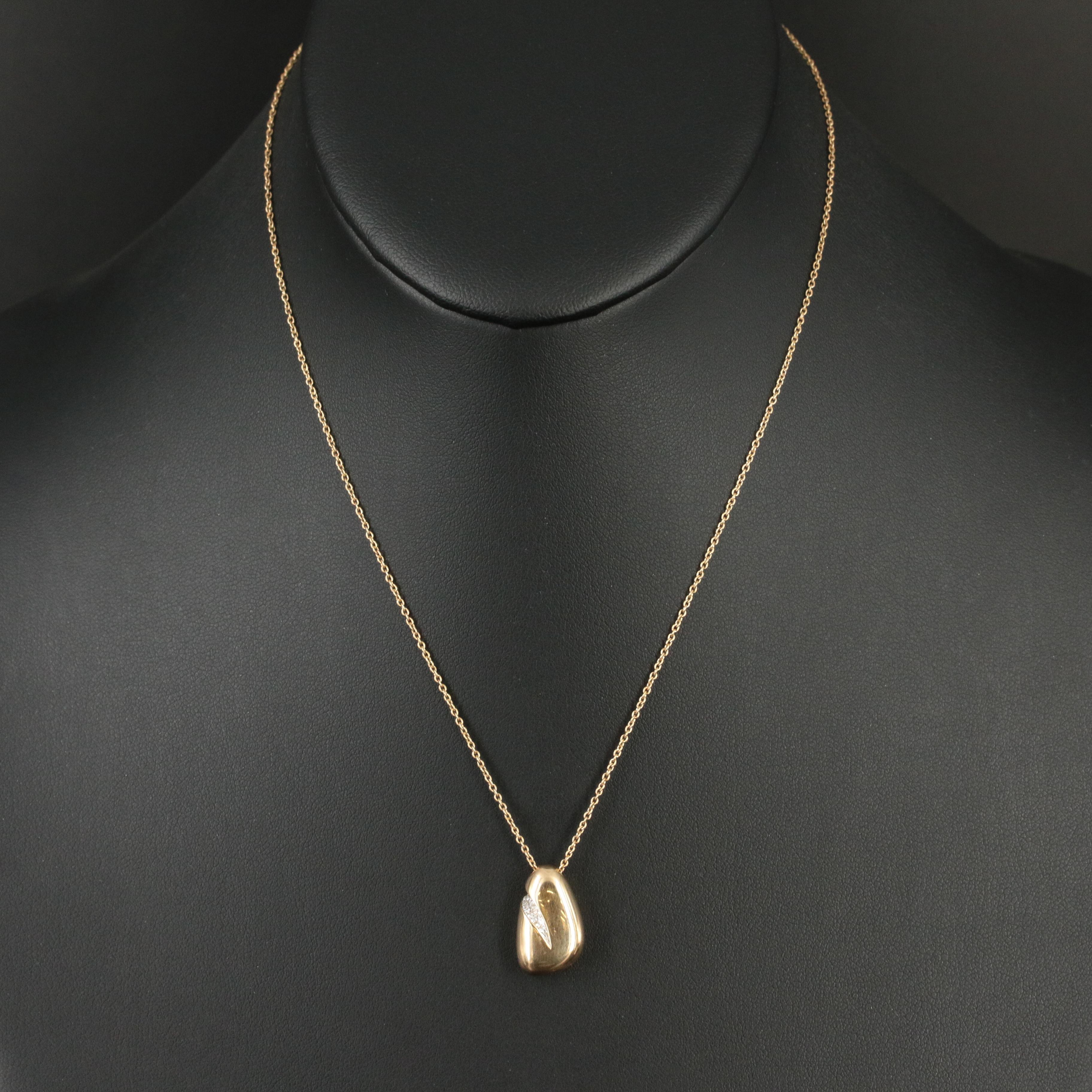 Movado 18K and Diamond Freeform Necklace