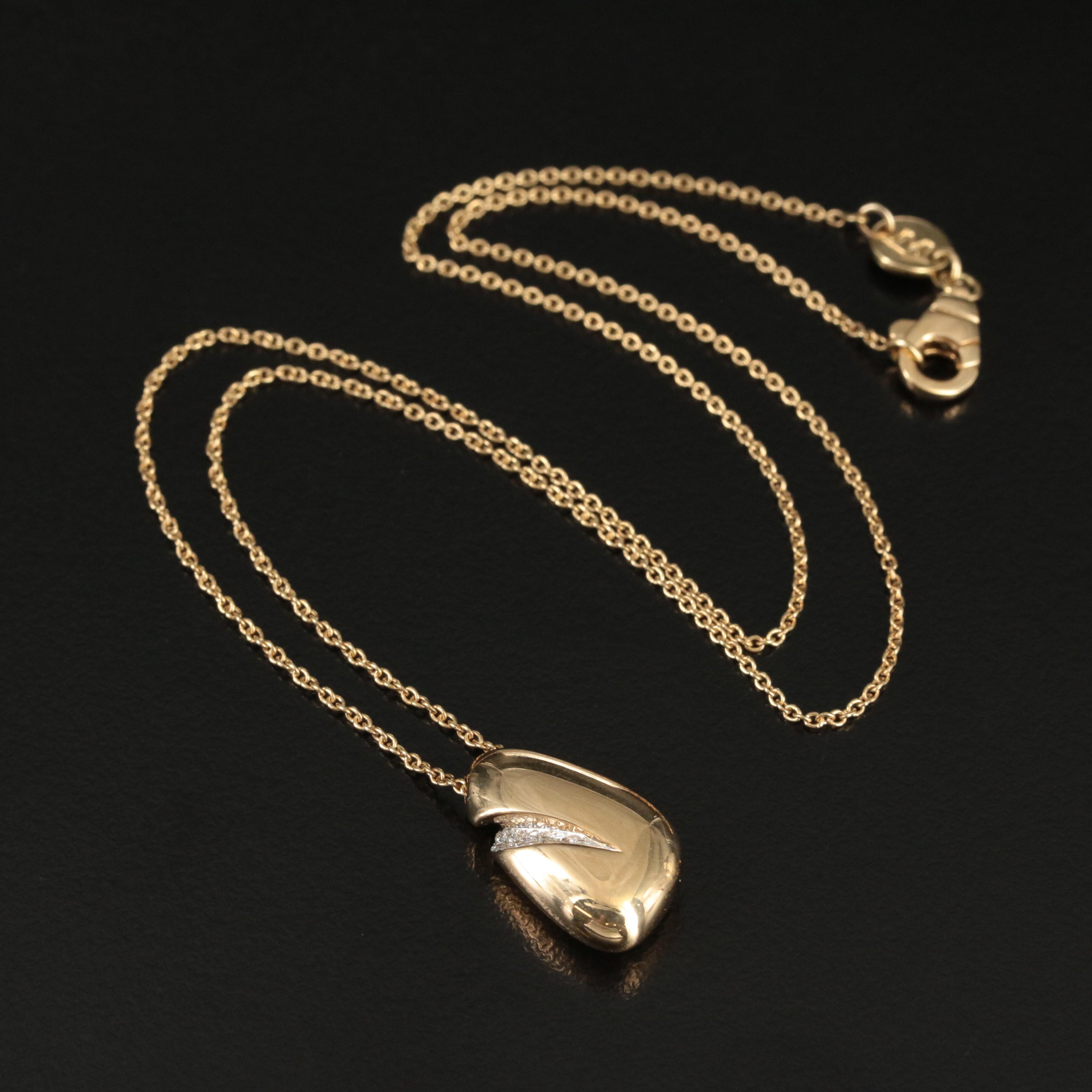 Movado 18K and Diamond Freeform Necklace