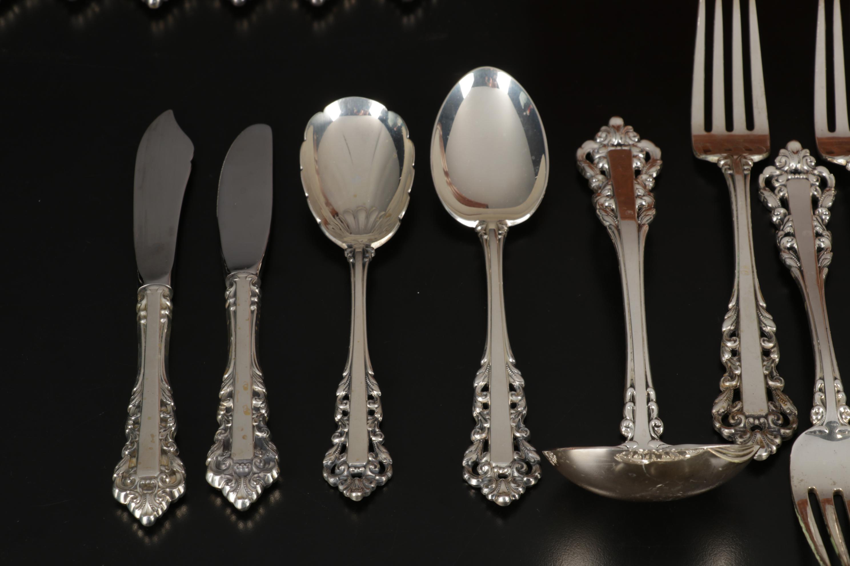Gorham Sterling Silver "Medici" Flatware Service for Twelve With Extras