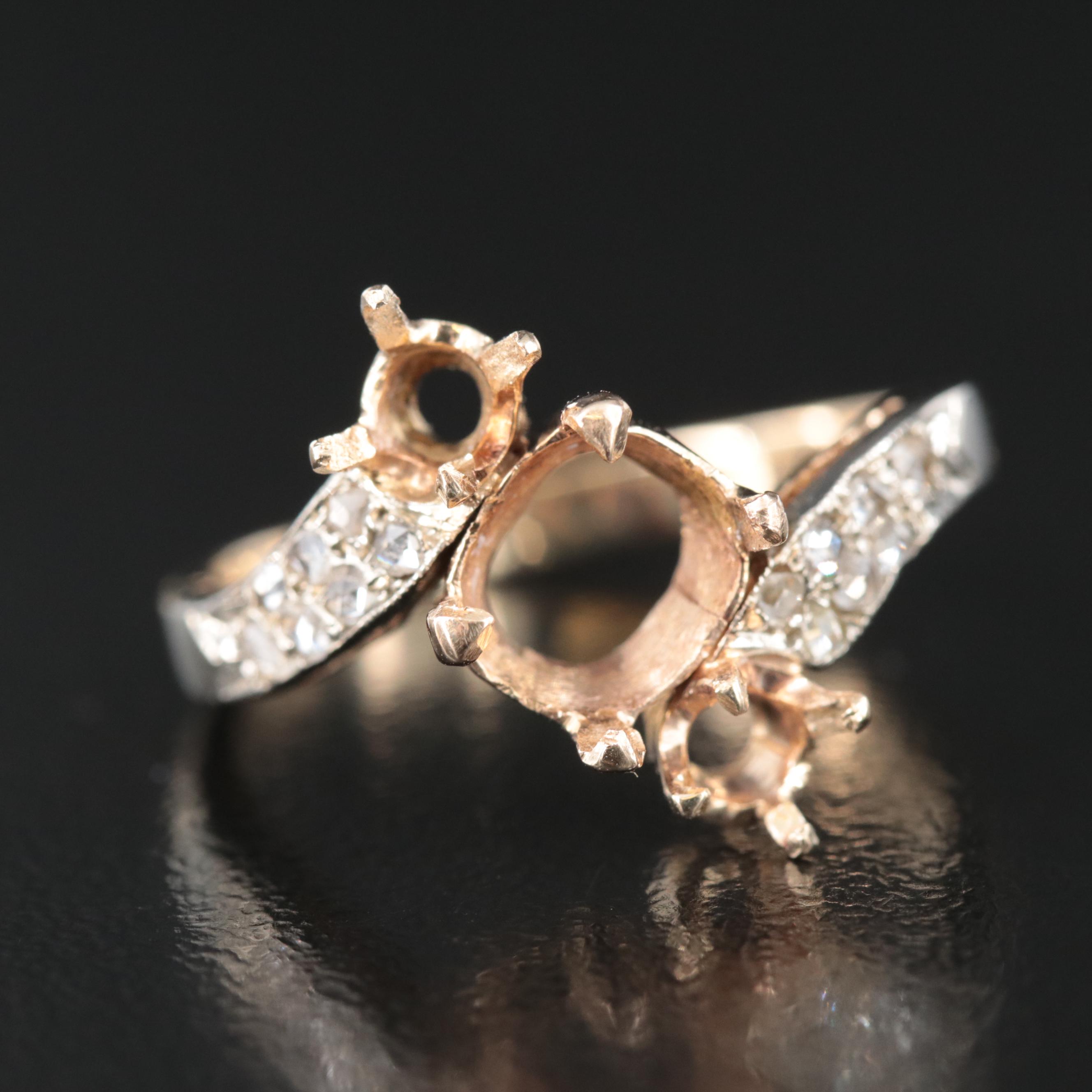 14K Scrap Ring Including Diamonds