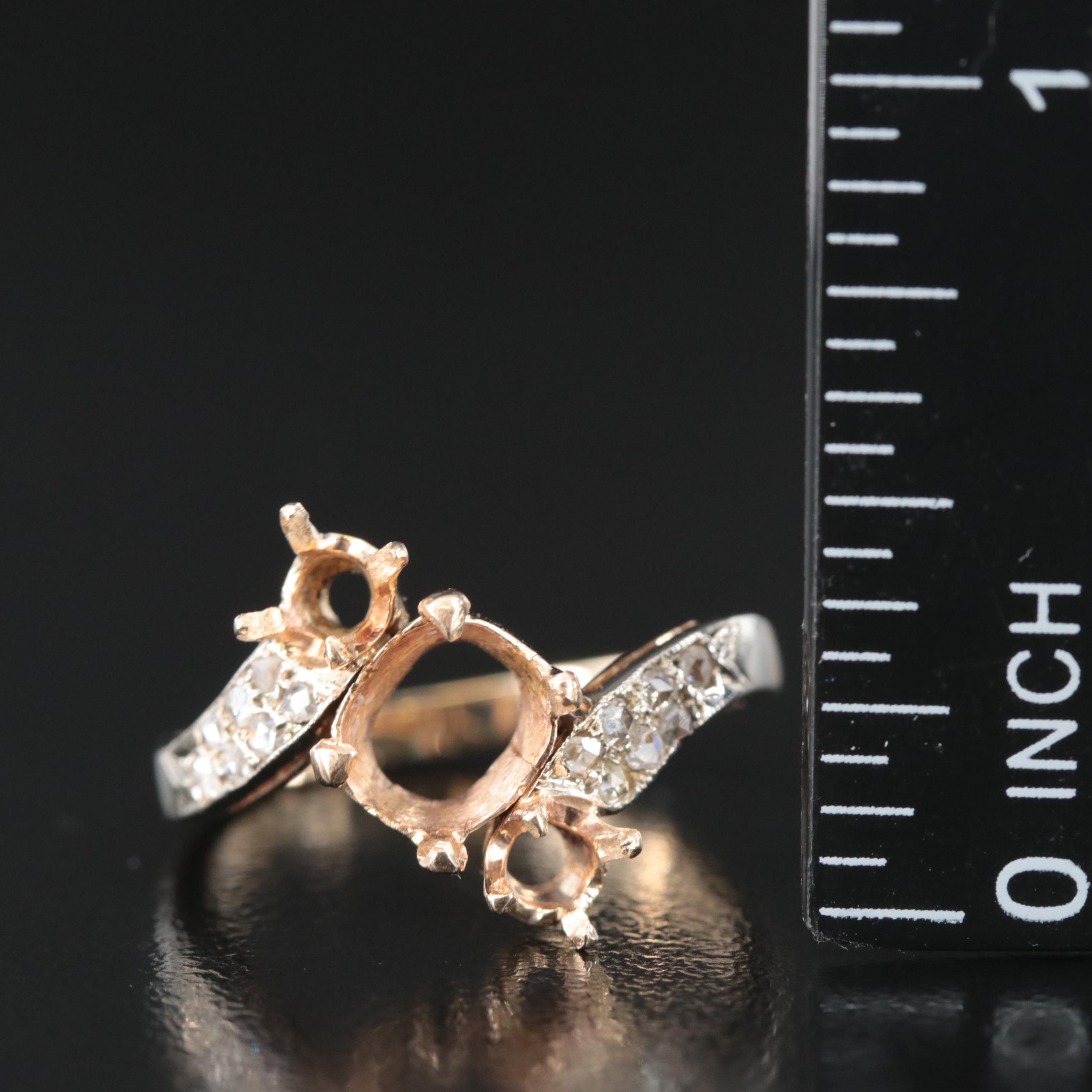 14K Scrap Ring Including Diamonds