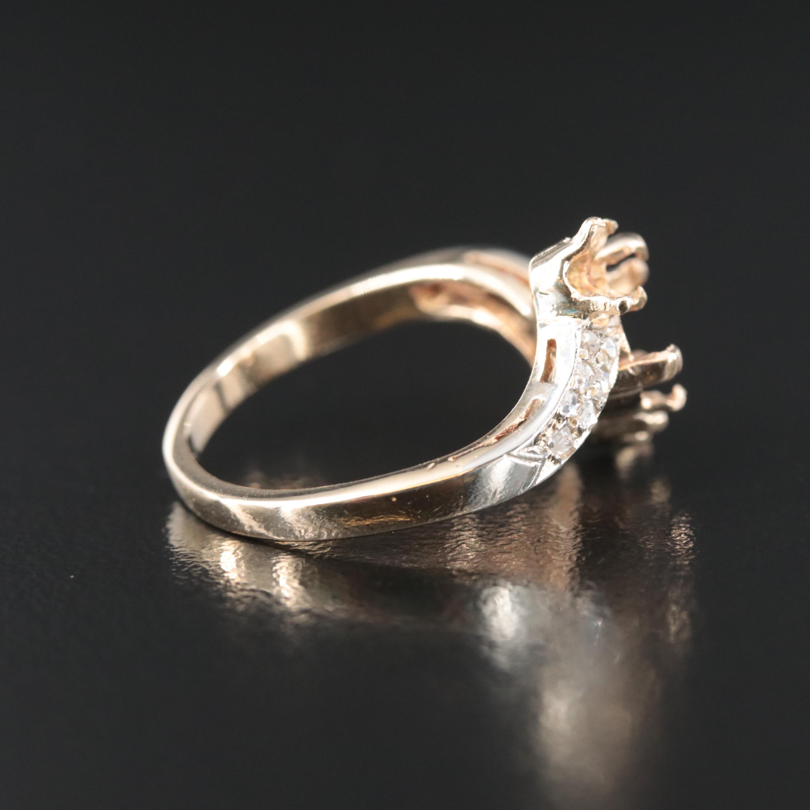 14K Scrap Ring Including Diamonds