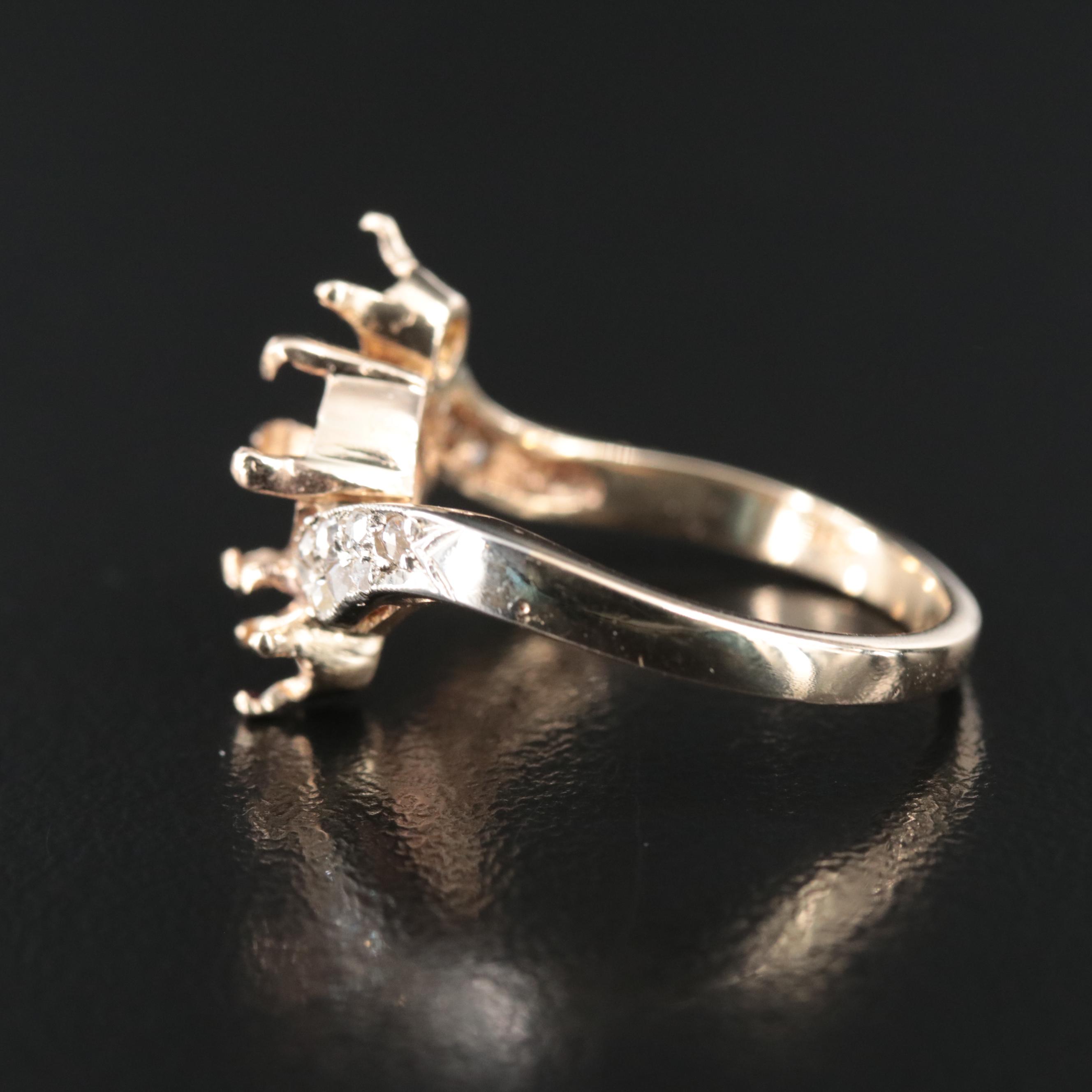 14K Scrap Ring Including Diamonds