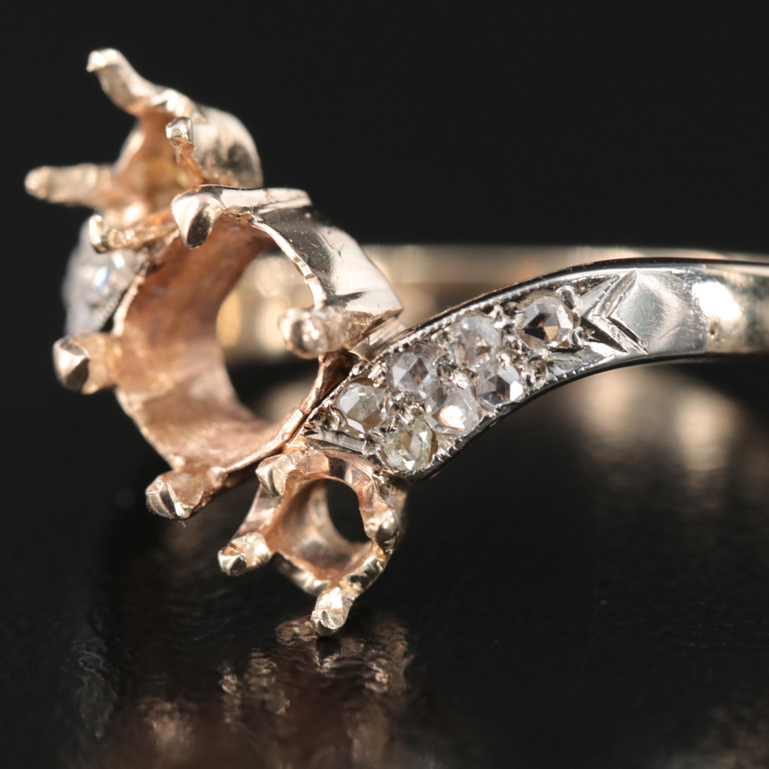 14K Scrap Ring Including Diamonds