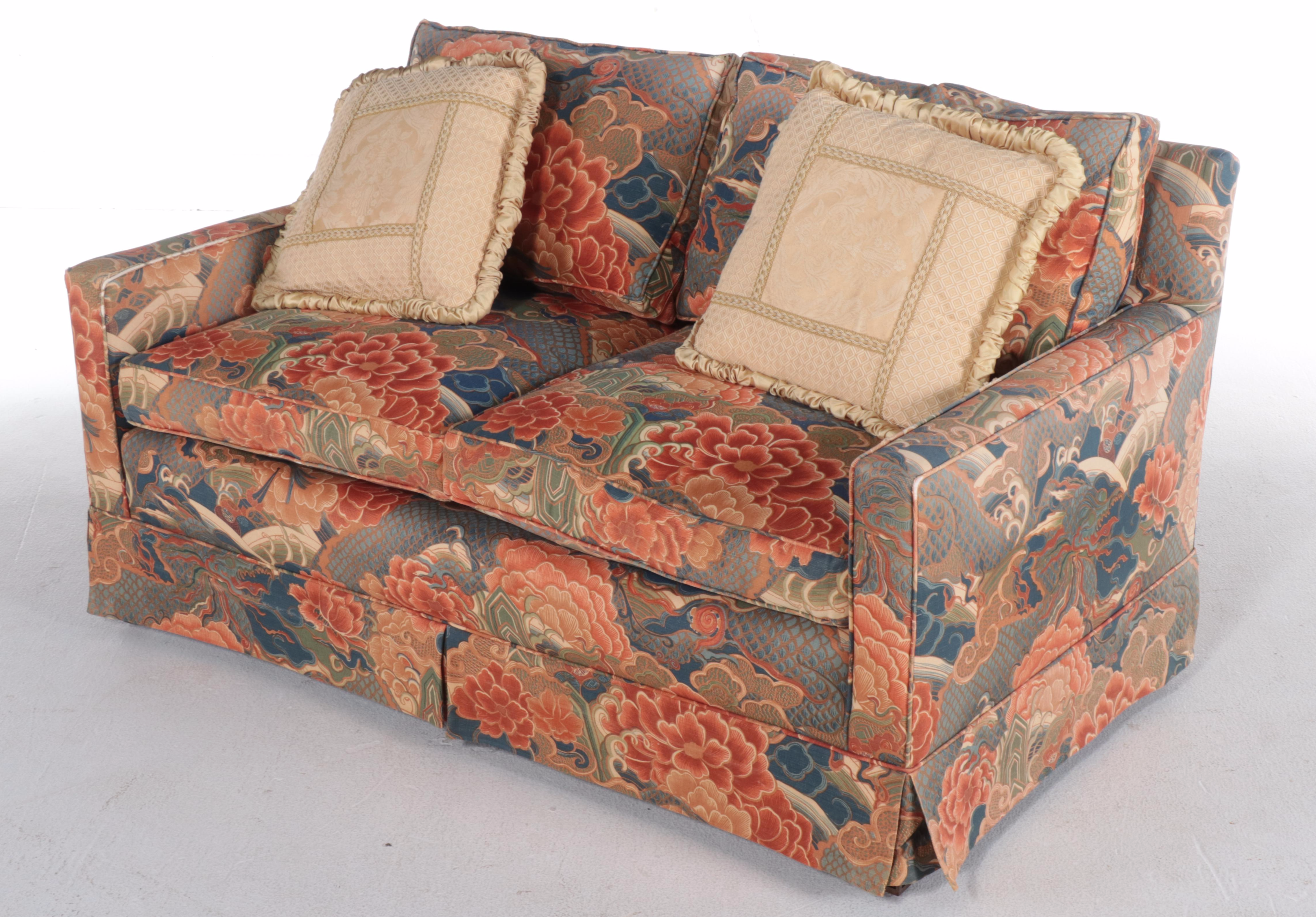 Japanese Style Custom-Upholstered Loveseat Sofa