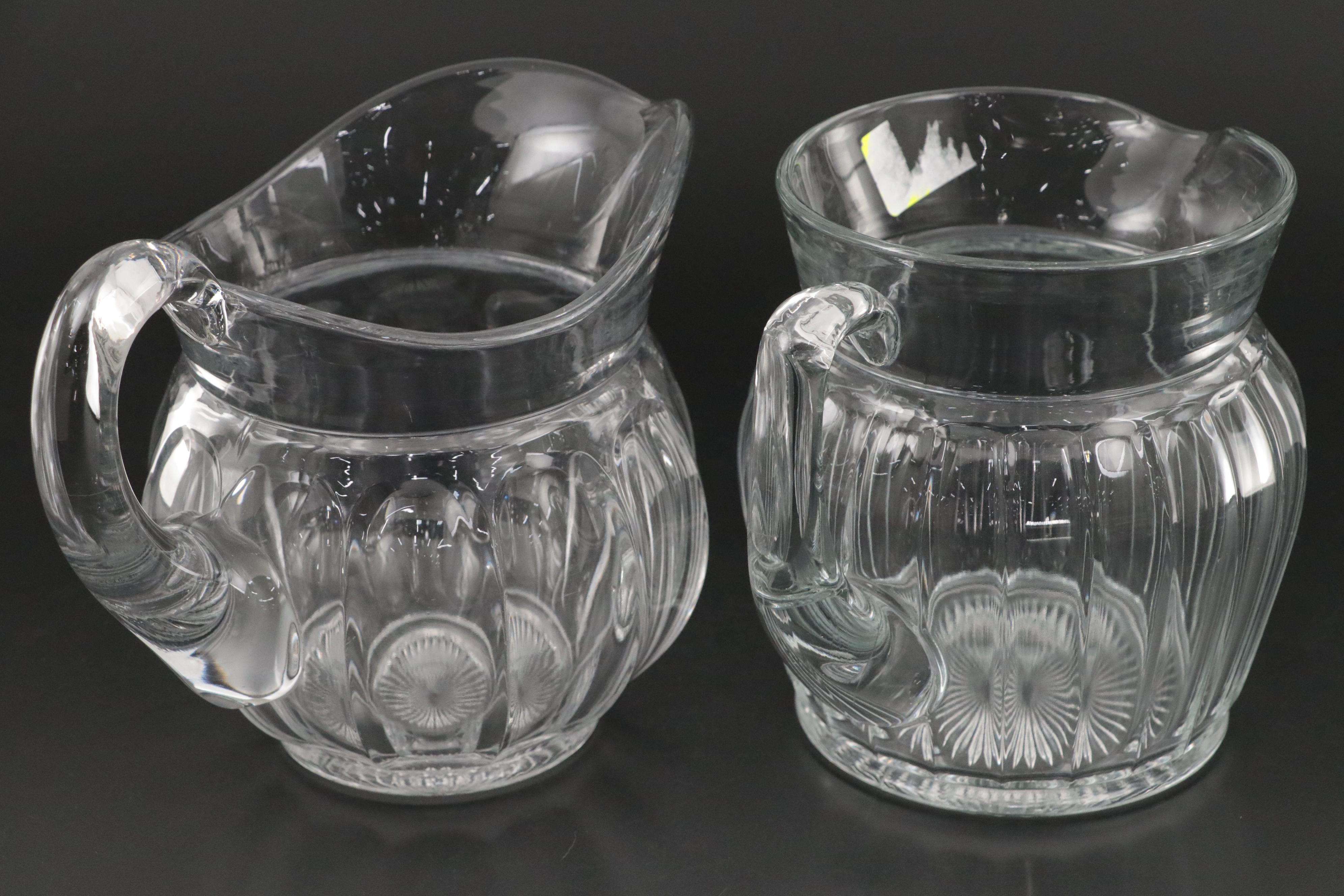 Heisey "Colonial", "Narrow Flute", and "Rib and Panel" Crystal Pitchers