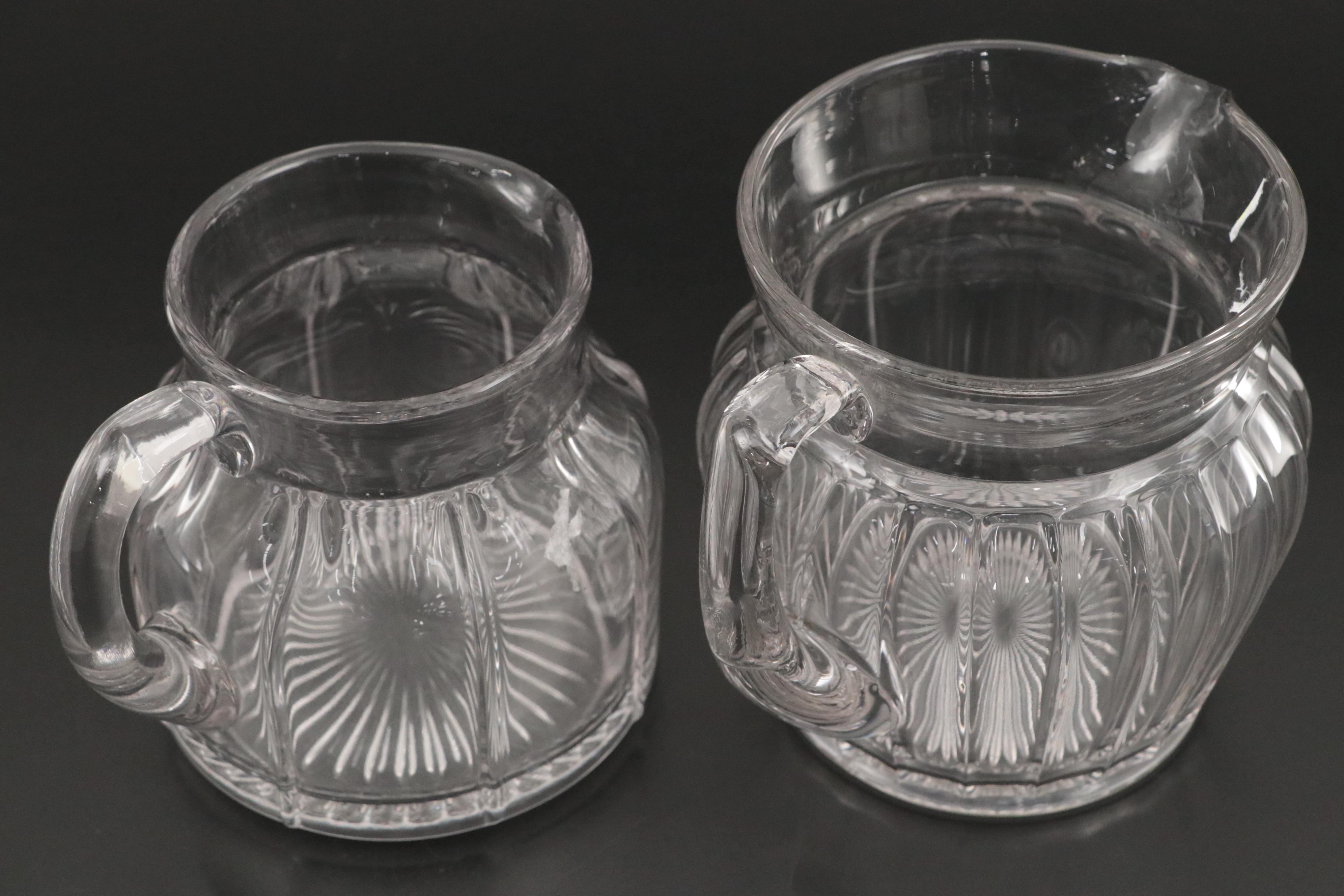 Heisey "Colonial", "Narrow Flute", and "Rib and Panel" Crystal Pitchers