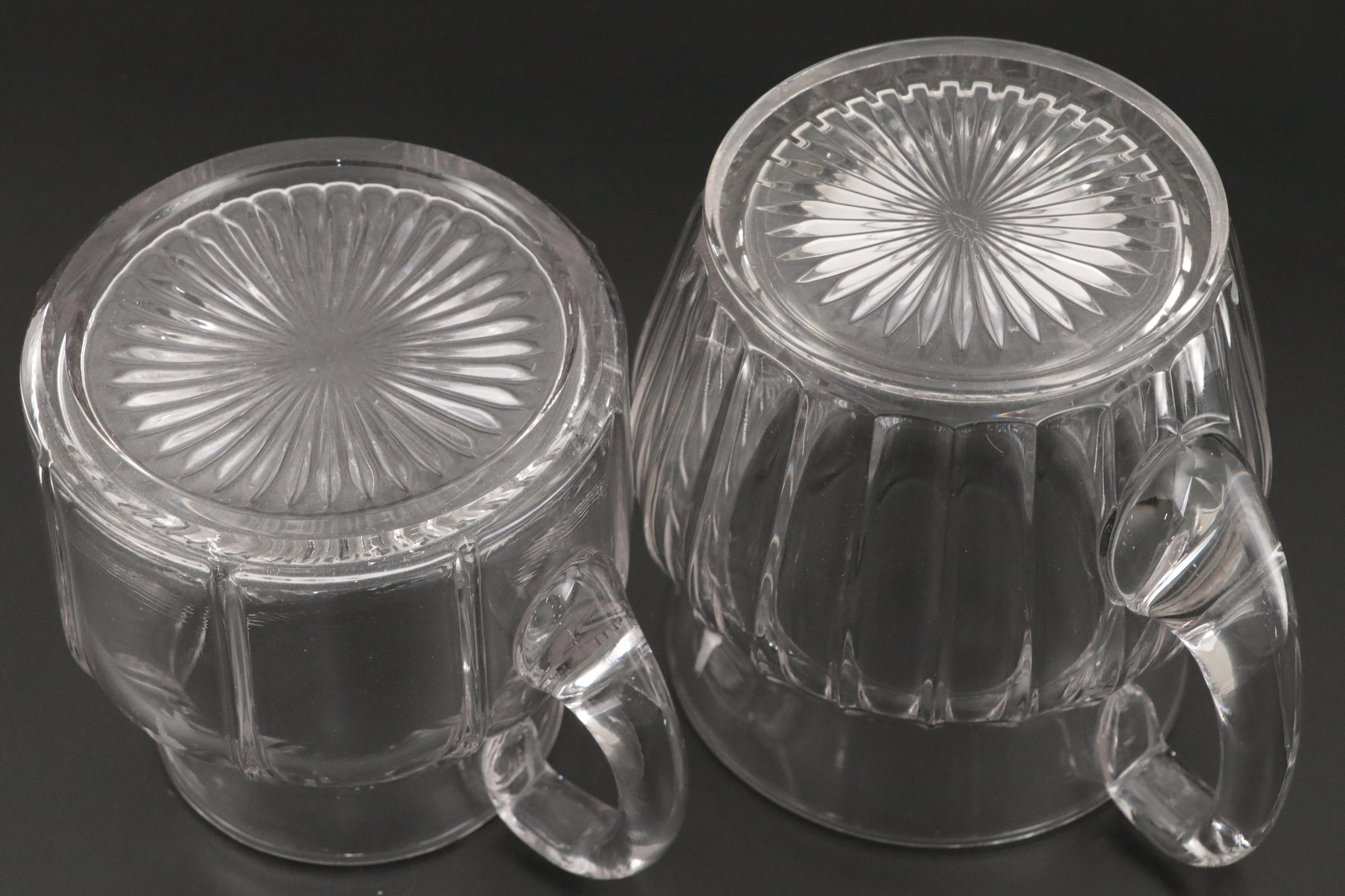 Heisey "Colonial", "Narrow Flute", and "Rib and Panel" Crystal Pitchers