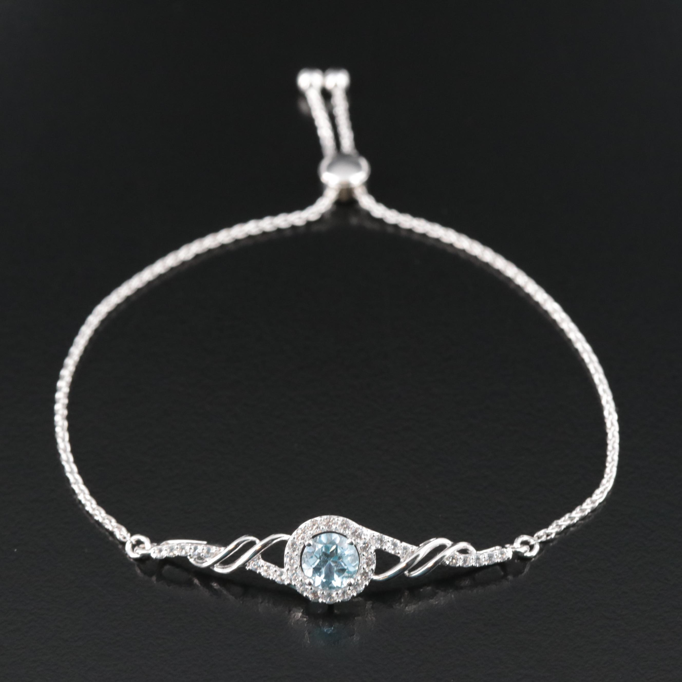 Sterling Topaz and Sapphire Bracelet
