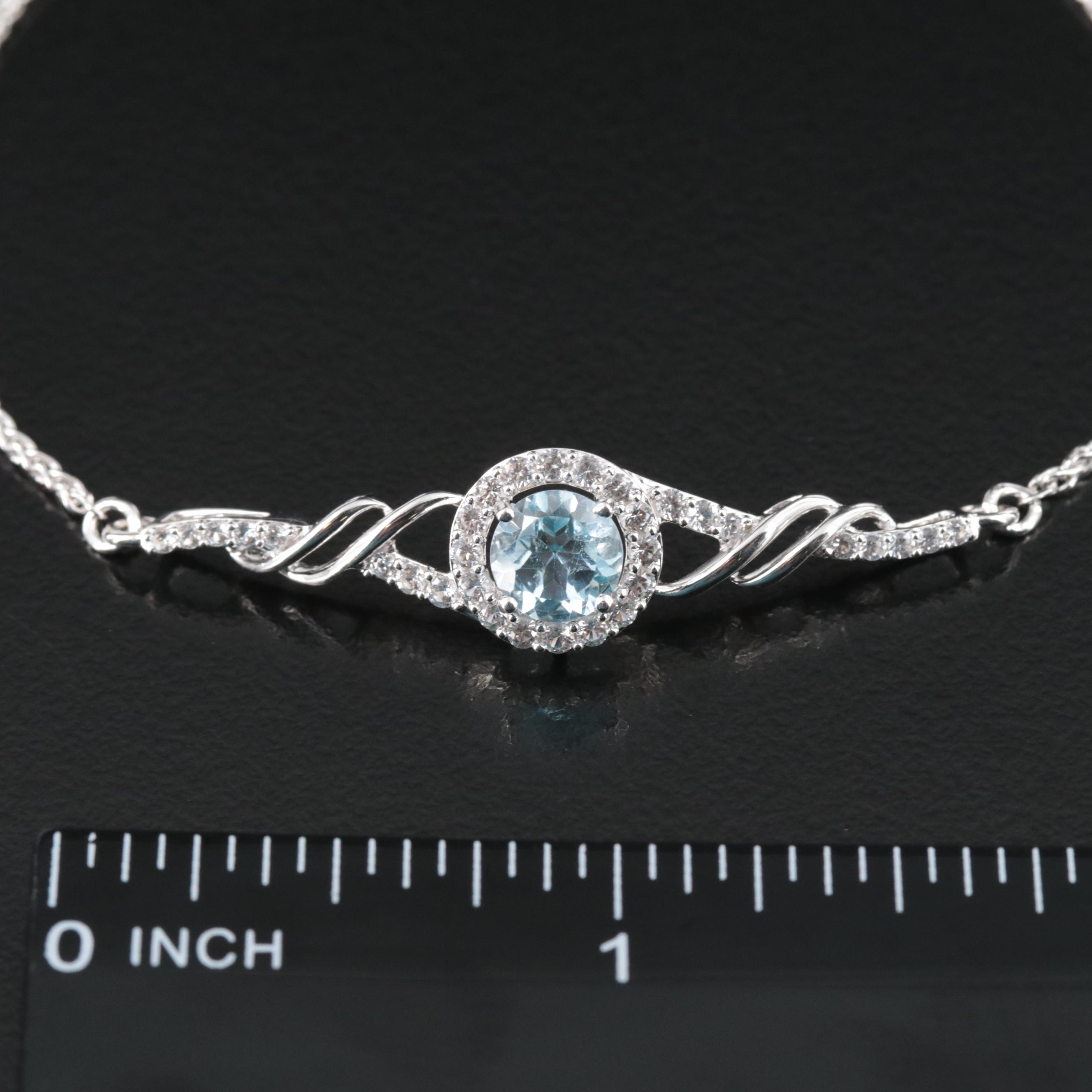 Sterling Topaz and Sapphire Bracelet