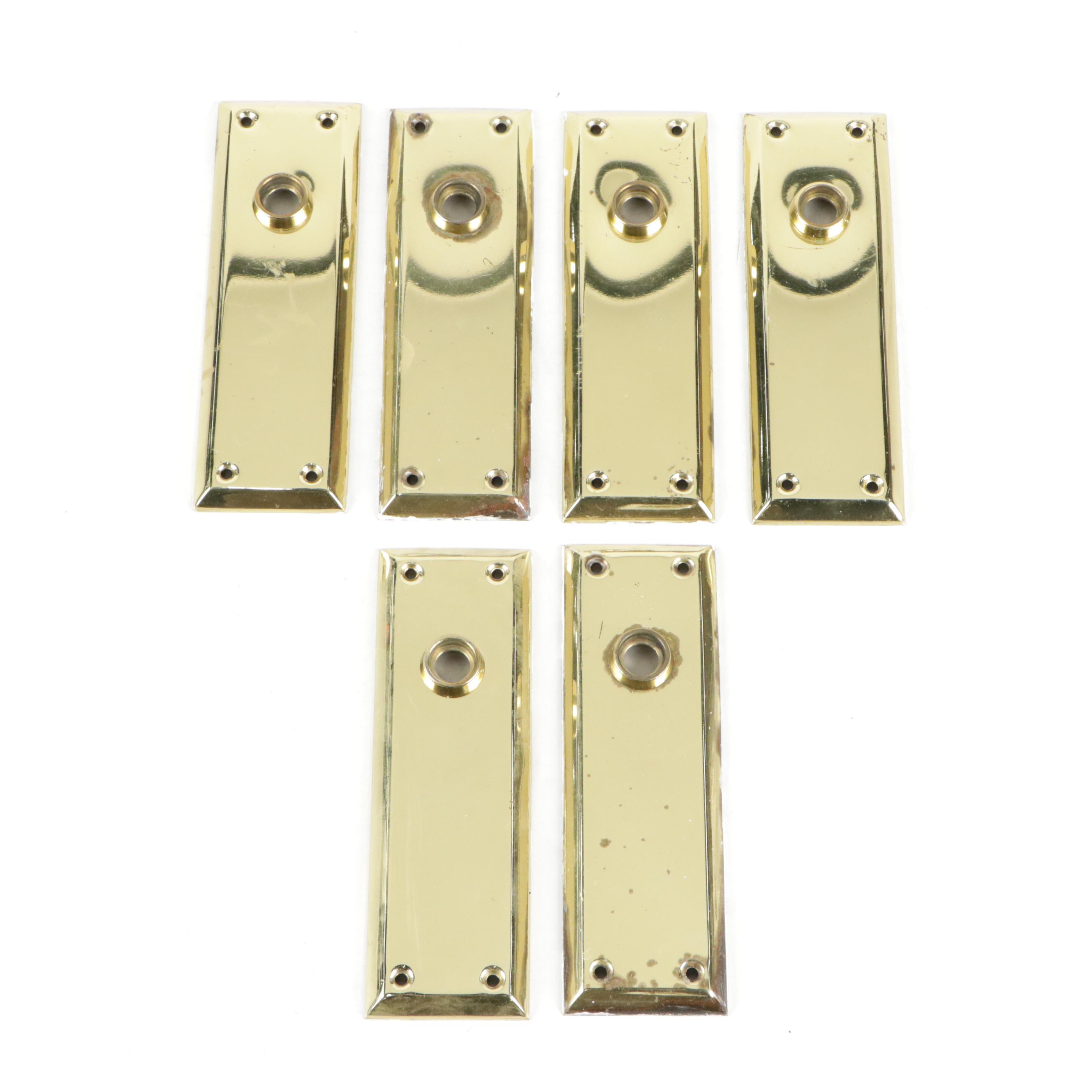 Lacquered Brass Door Knobs with Backplates and Other Hardware EBTH