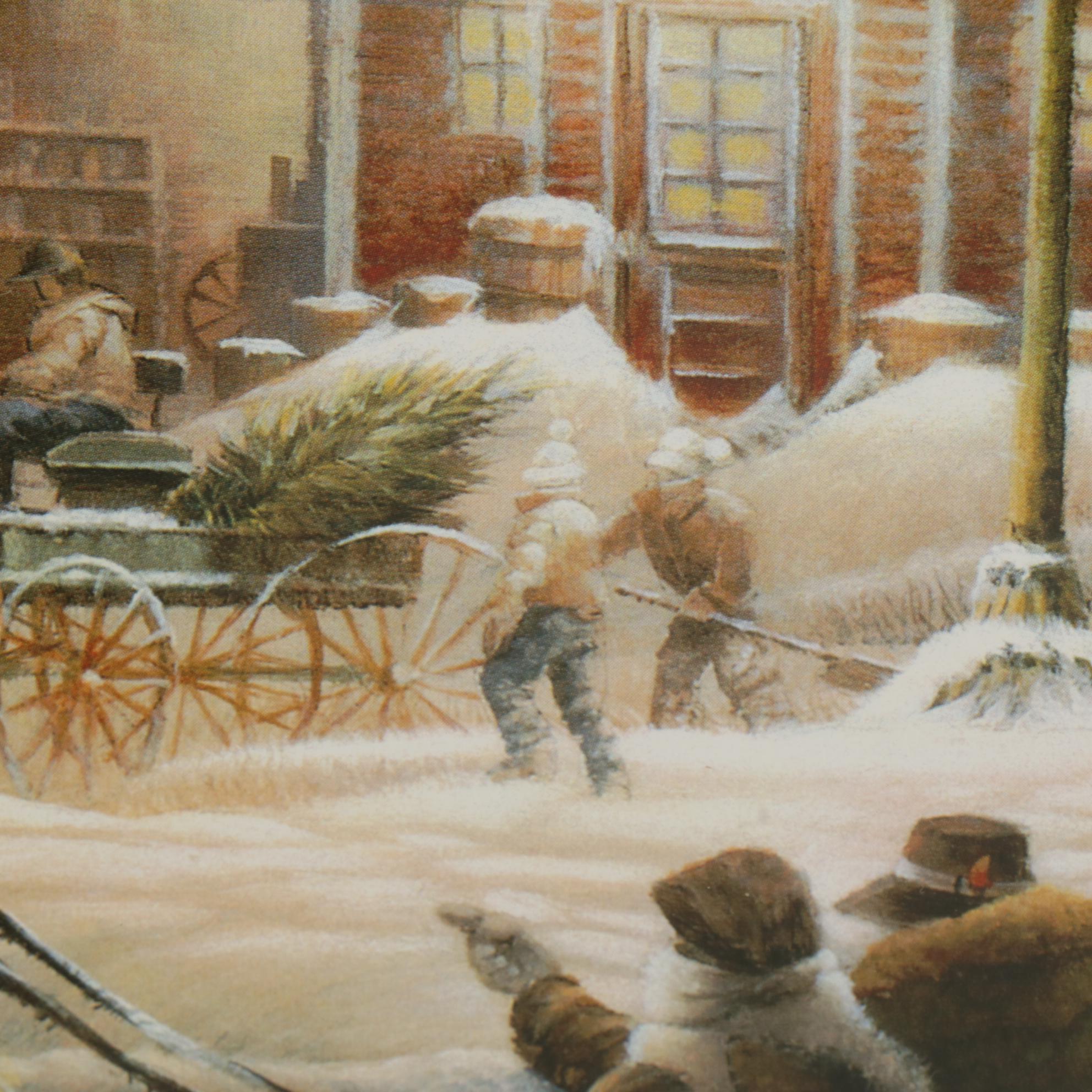 Terry Redlin Offset Lithograph "Trimming the Tree," 1995