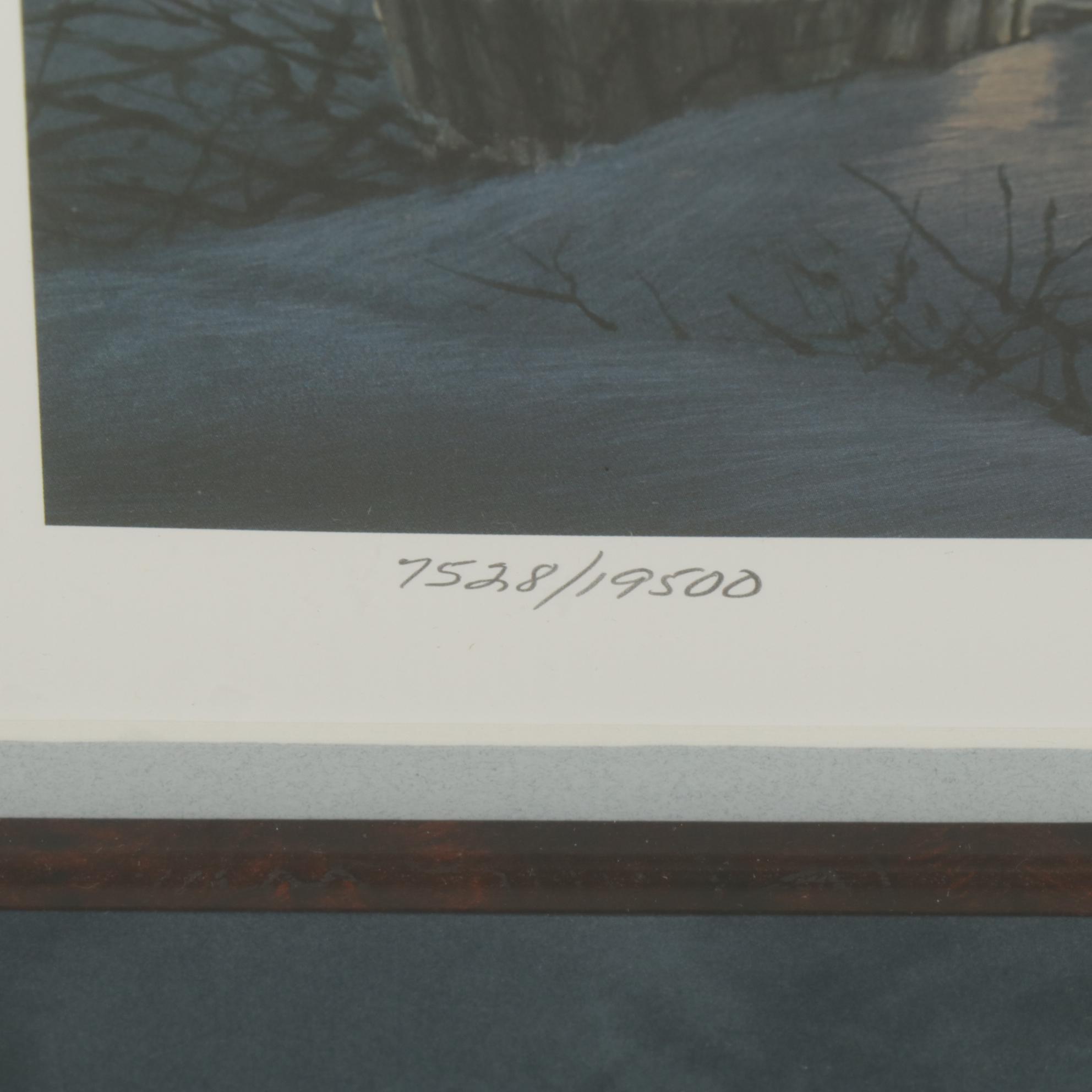 Terry Redlin Offset Lithograph "Trimming the Tree," 1995