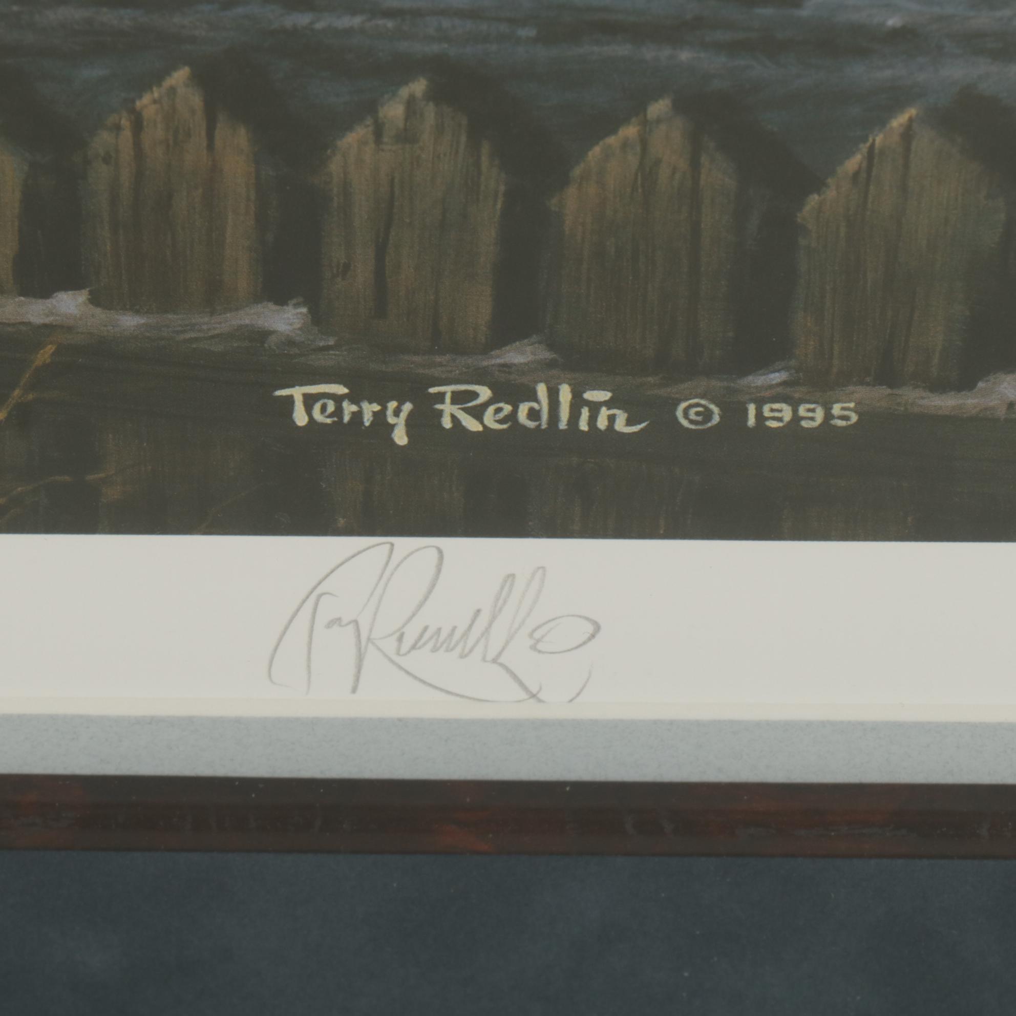 Terry Redlin Offset Lithograph "Trimming the Tree," 1995