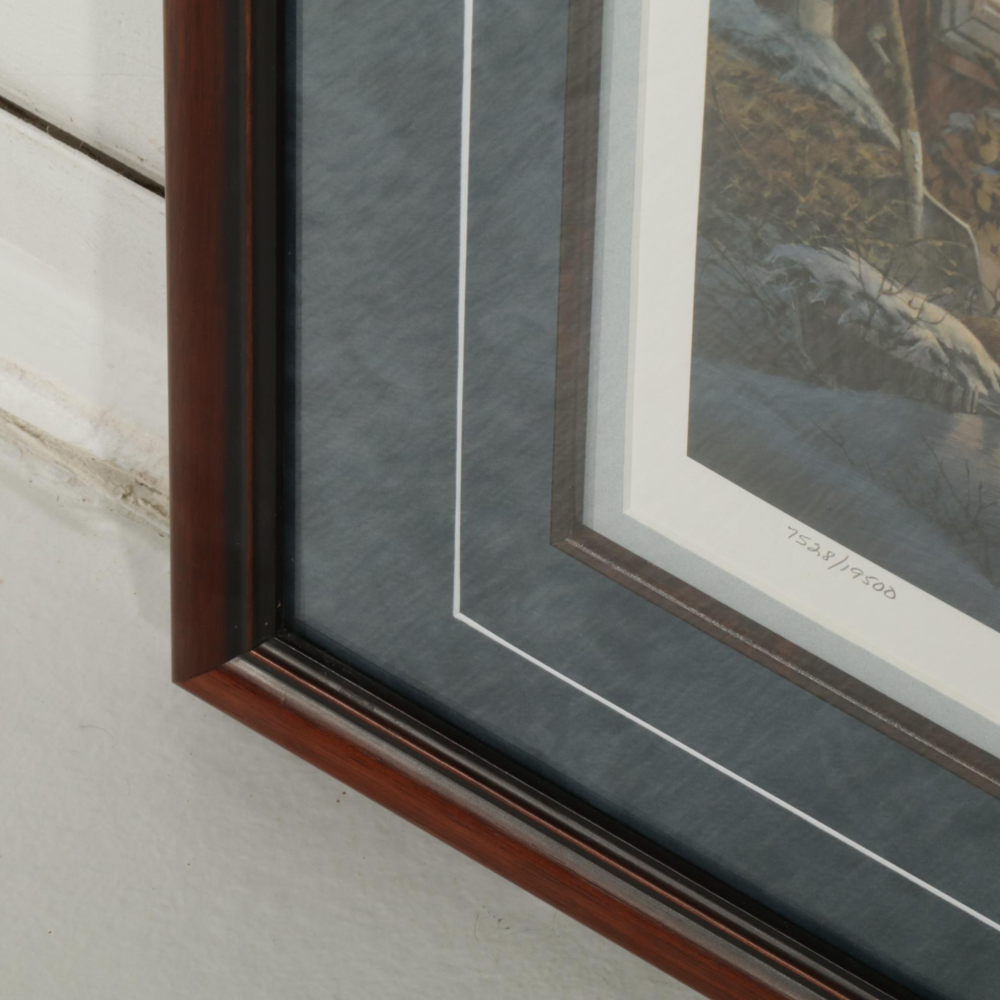 Terry Redlin Offset Lithograph "Trimming the Tree," 1995