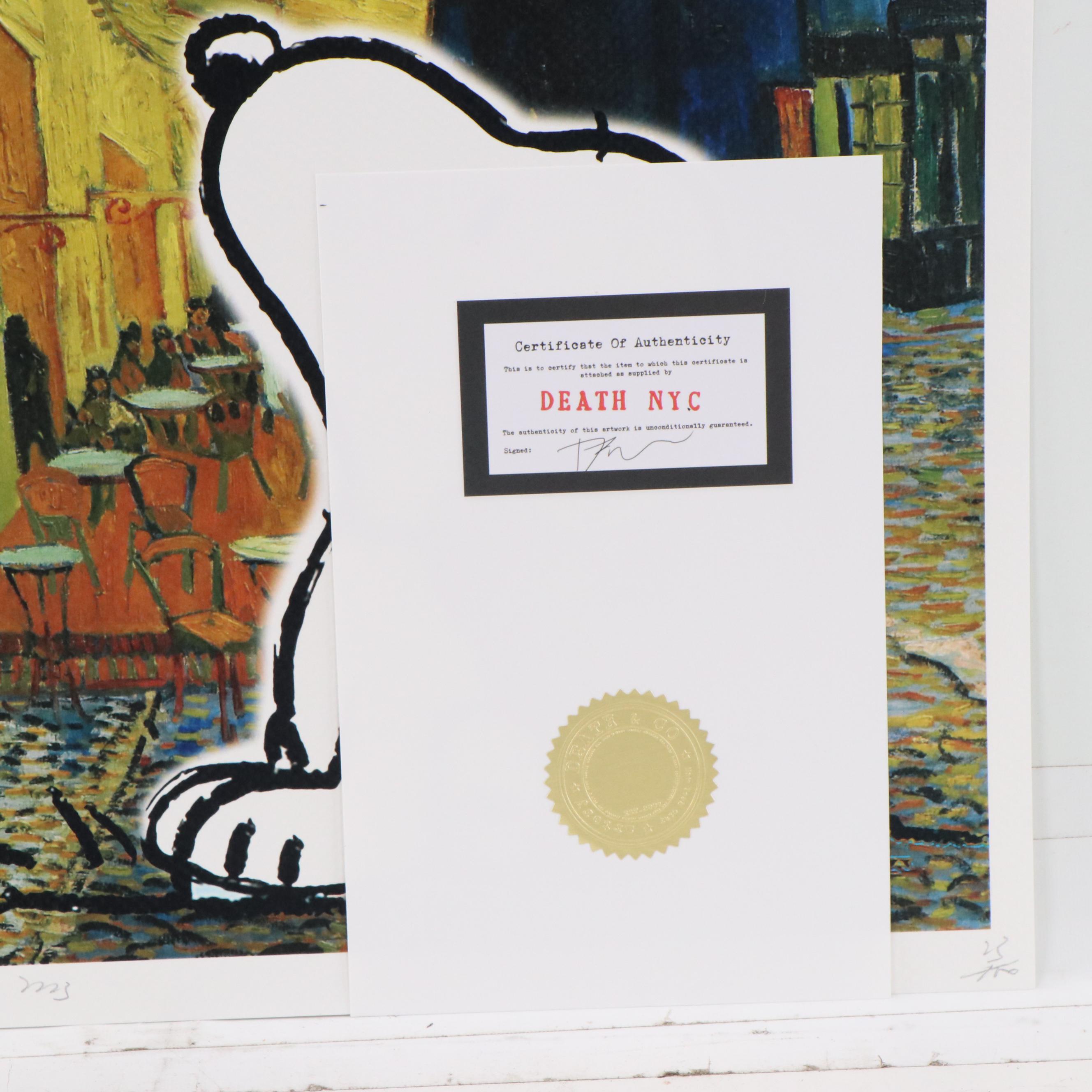 Death NYC Pop Art Graphic Print of Snoopy x Van Gogh, 2023