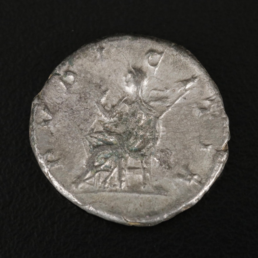 Ancient Roman Imperial AR Denarius Coin of Julia Maesa, ca. 218 A.D.