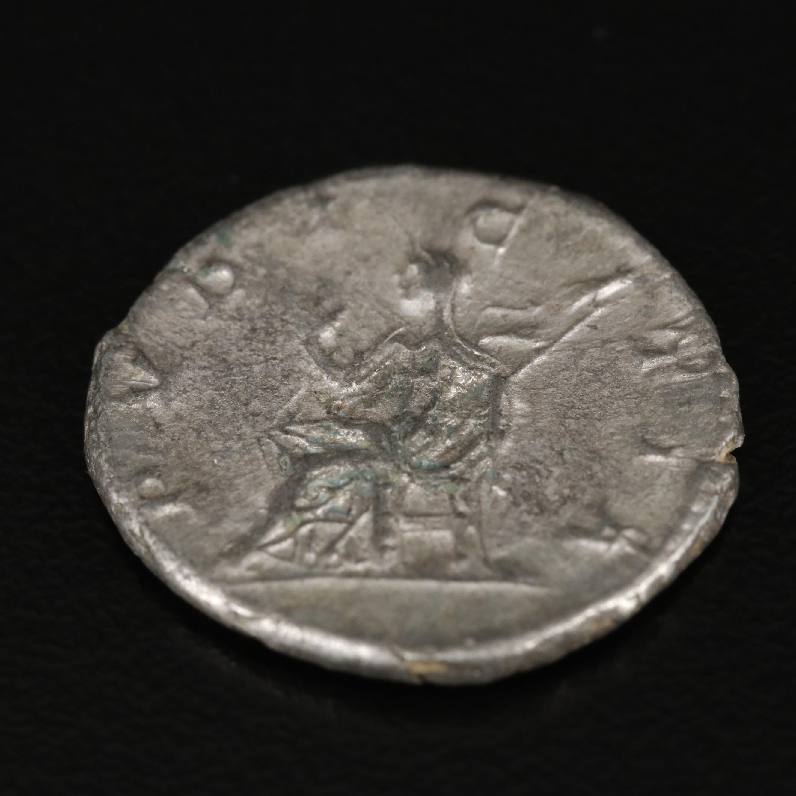 Ancient Roman Imperial AR Denarius Coin of Julia Maesa, ca. 218 A.D.