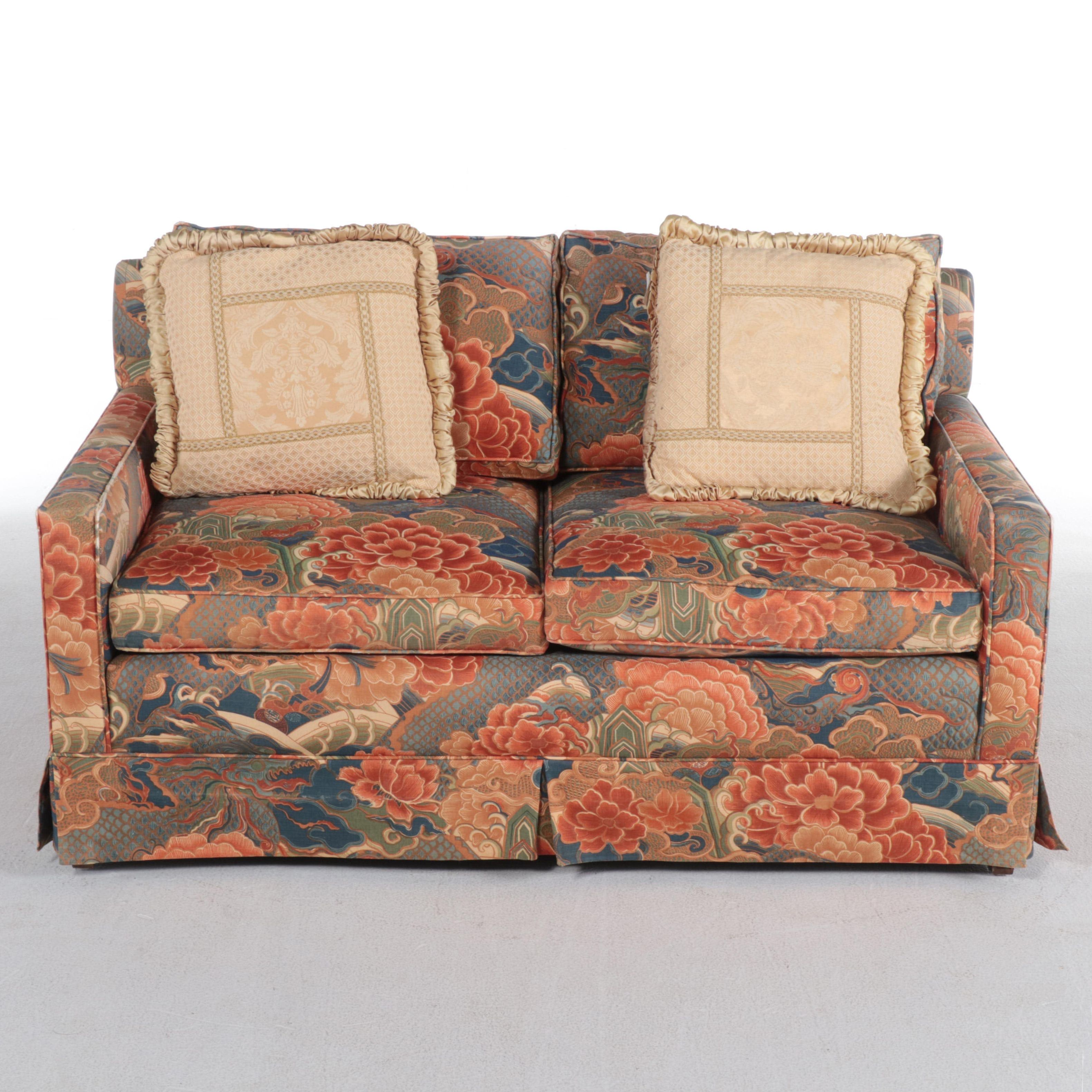 Japanese Style Custom-Upholstered Loveseat Sofa