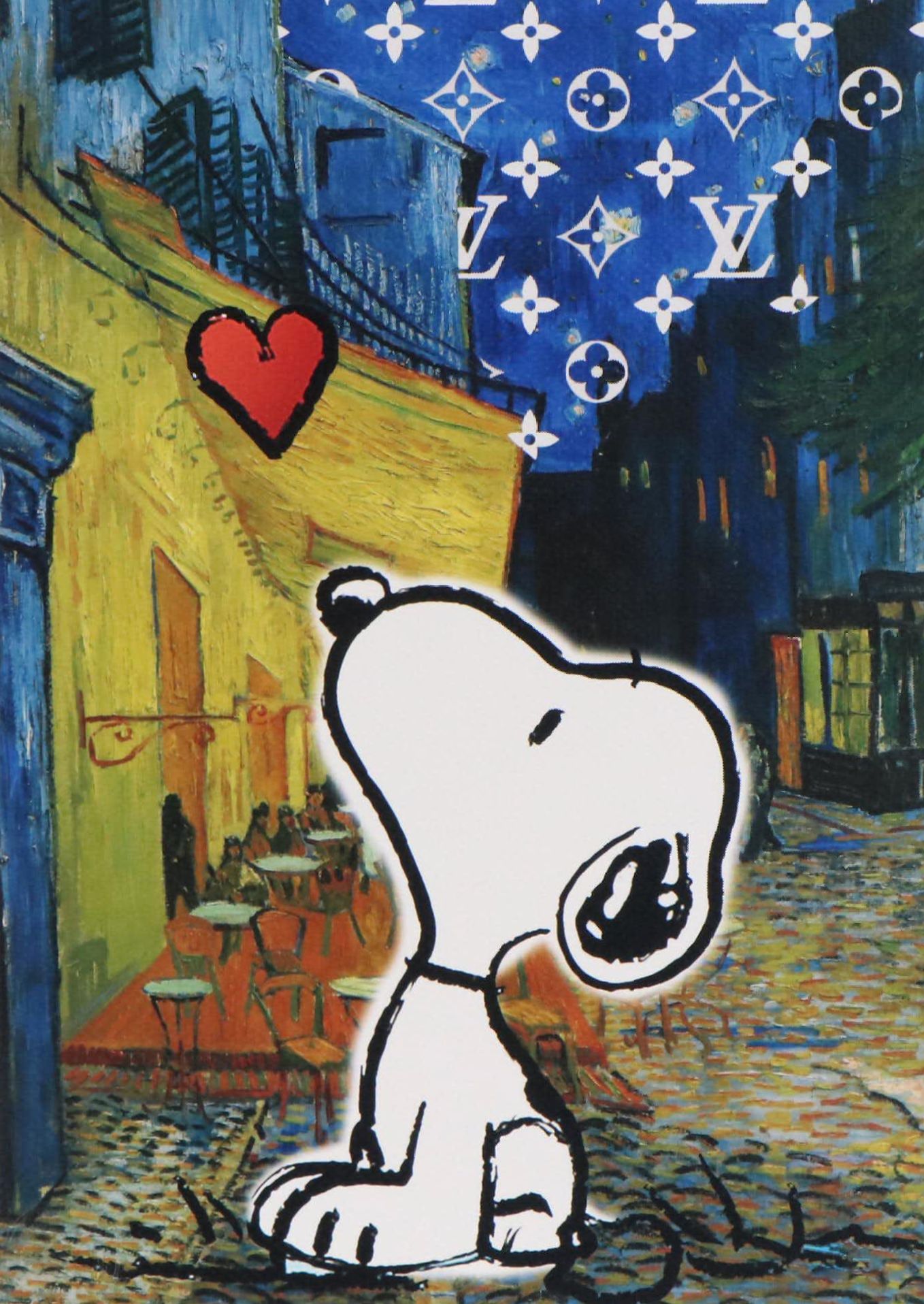 Death NYC Pop Art Graphic Print of Snoopy x Van Gogh, 2023