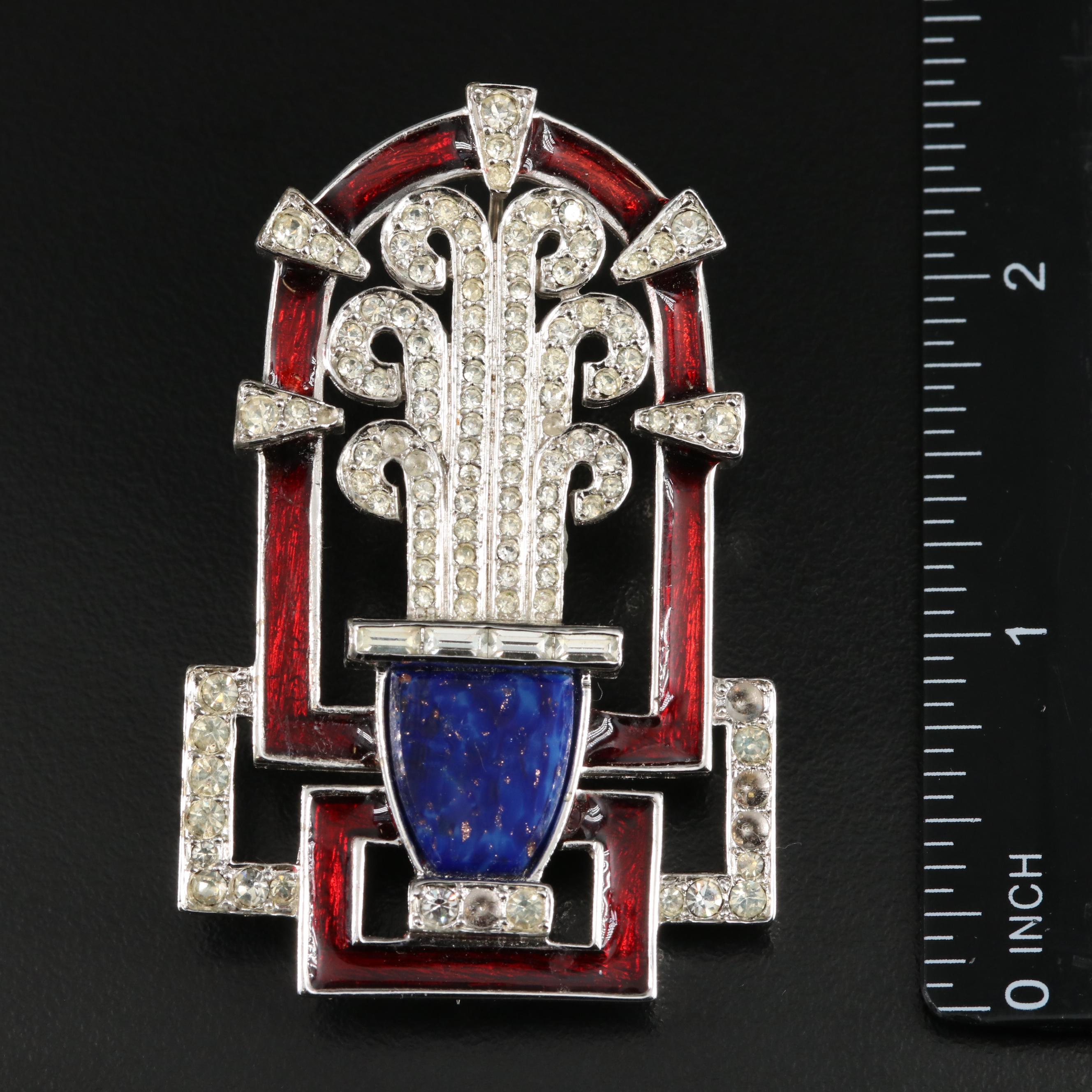 1960s Joseph Mazer Stylized Fountain Brooch