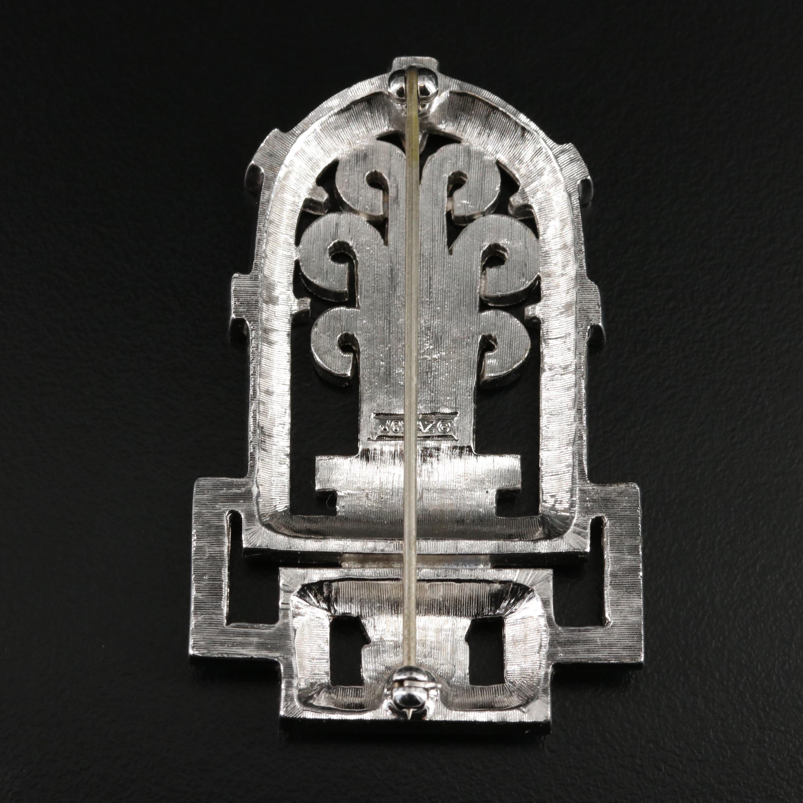 1960s Joseph Mazer Stylized Fountain Brooch