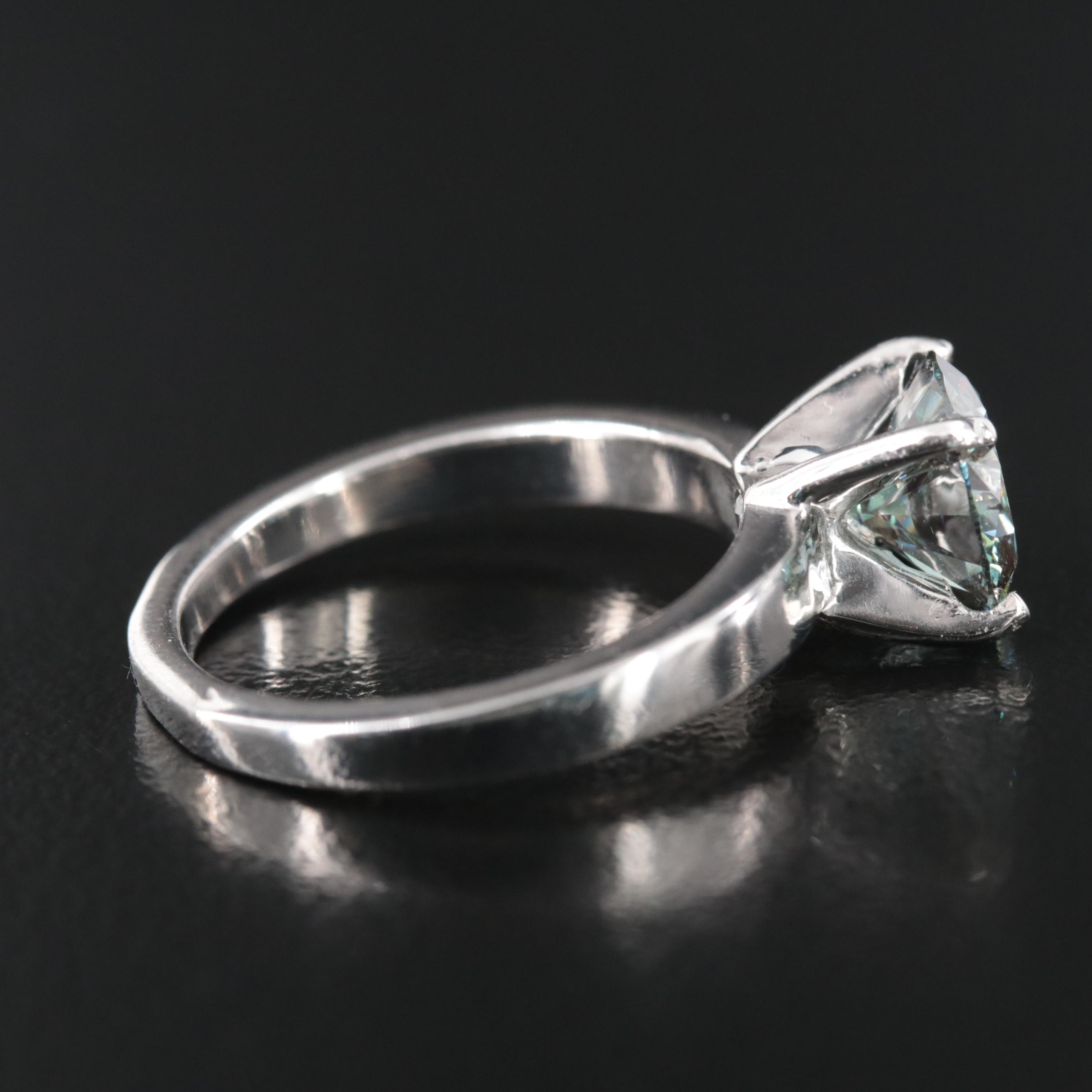 14K 2.25 CTW (Origin Undetermined) Fancy Dark Green Diamond Ring