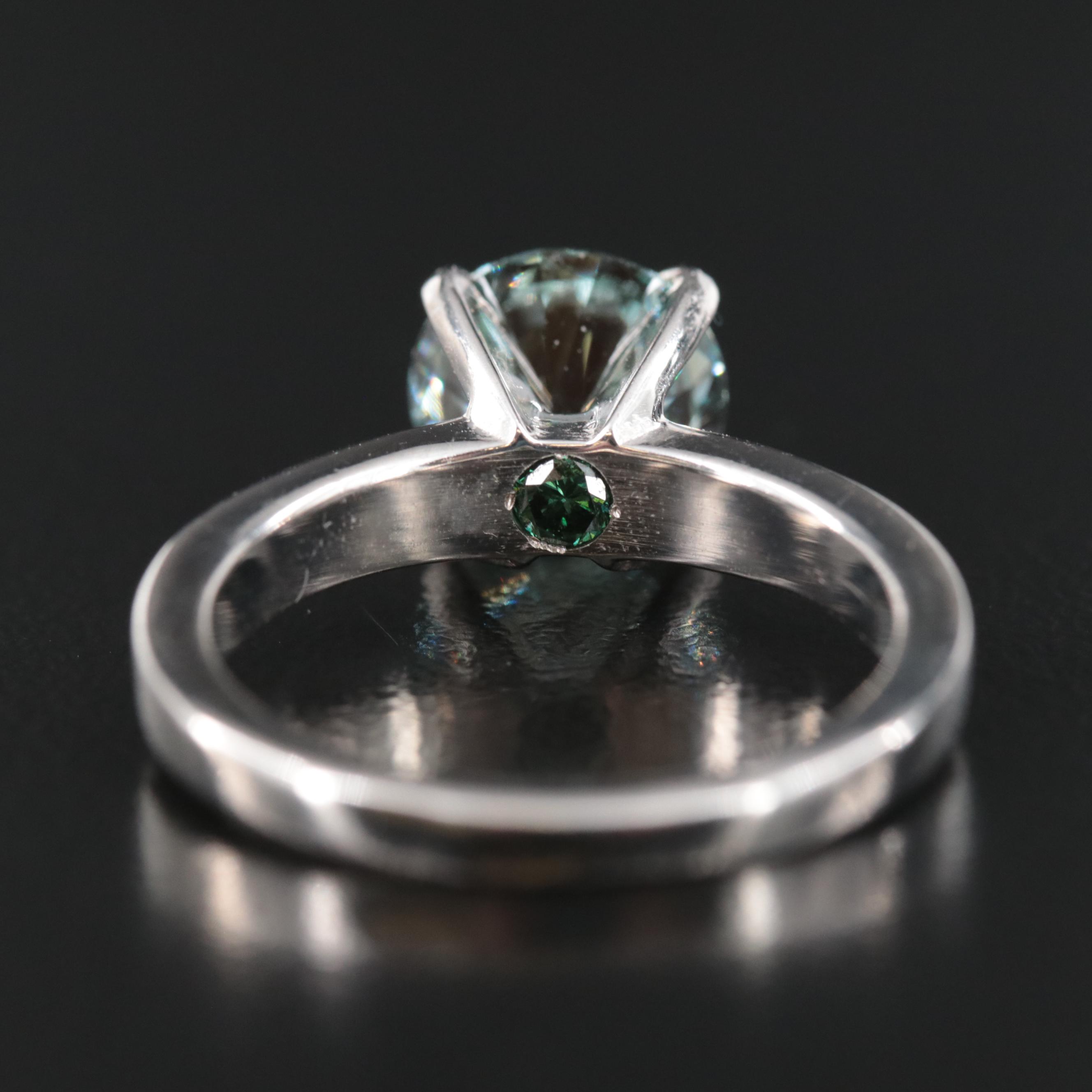 14K 2.25 CTW (Origin Undetermined) Fancy Dark Green Diamond Ring