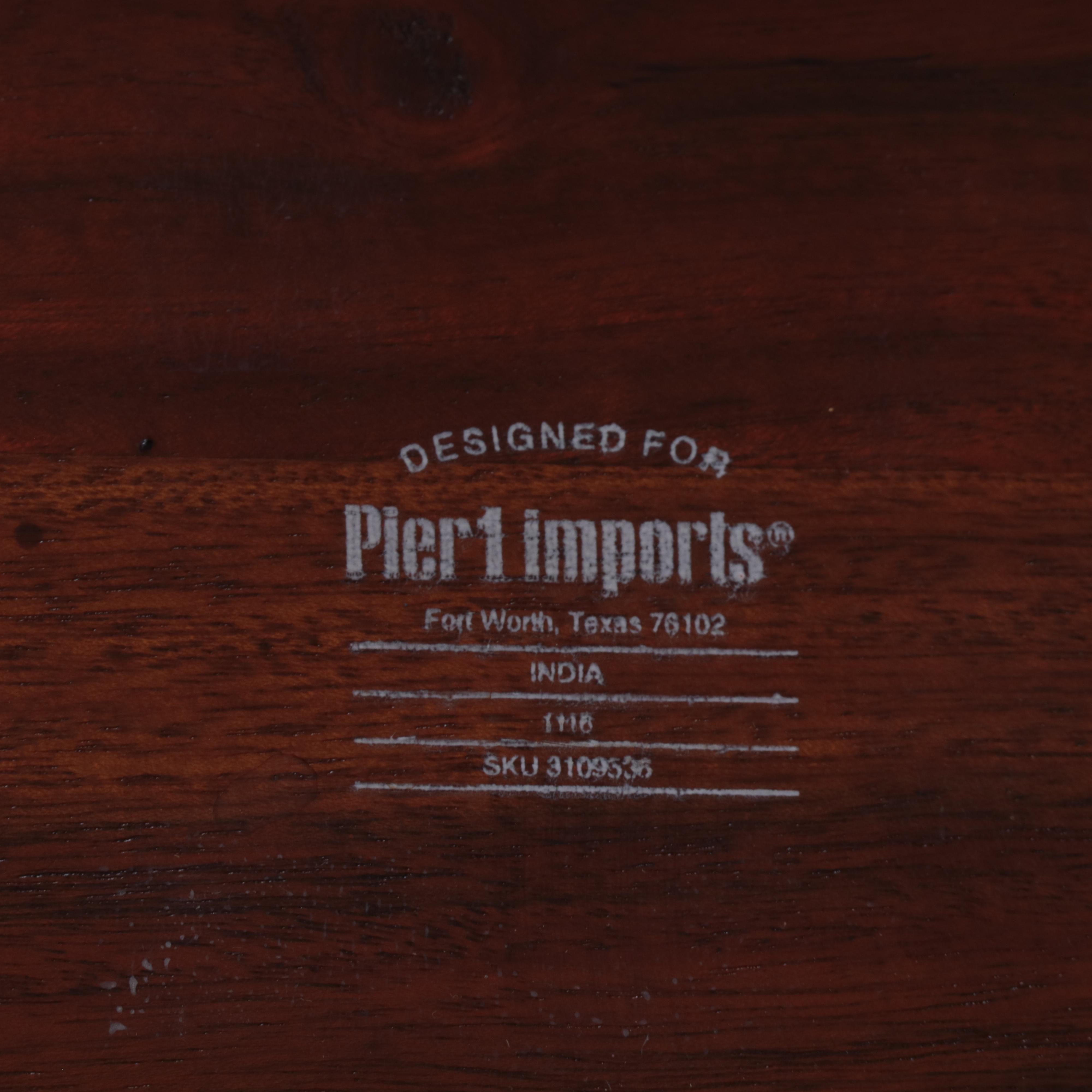 Pier 1 Imports Faux Bois Base and Naturalistic Plank Top Coffee Table