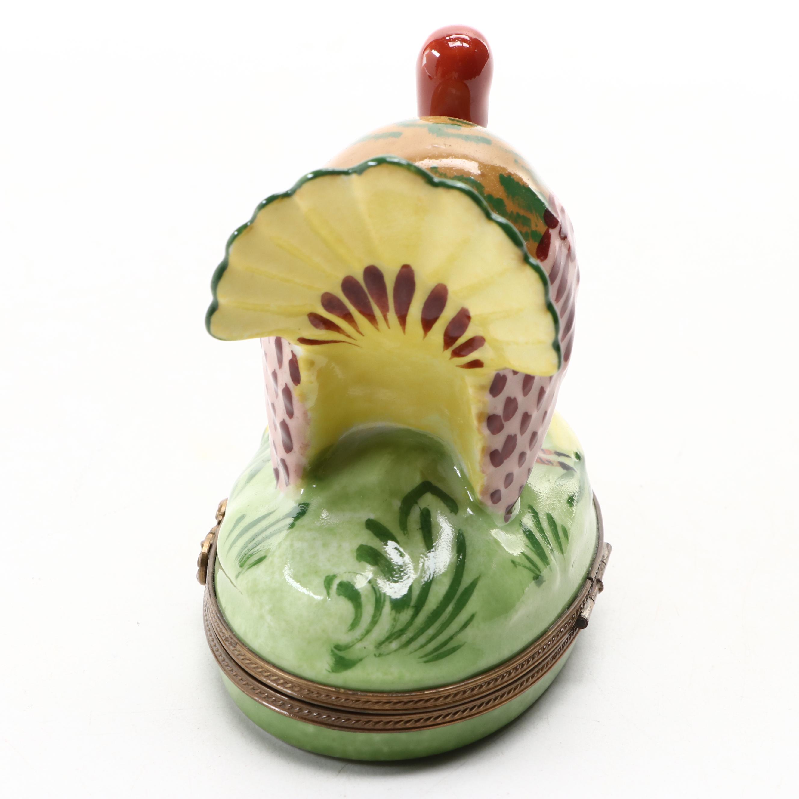 Tiffany & Co. Hand-Painted Porcelain Turkey Limoges Box