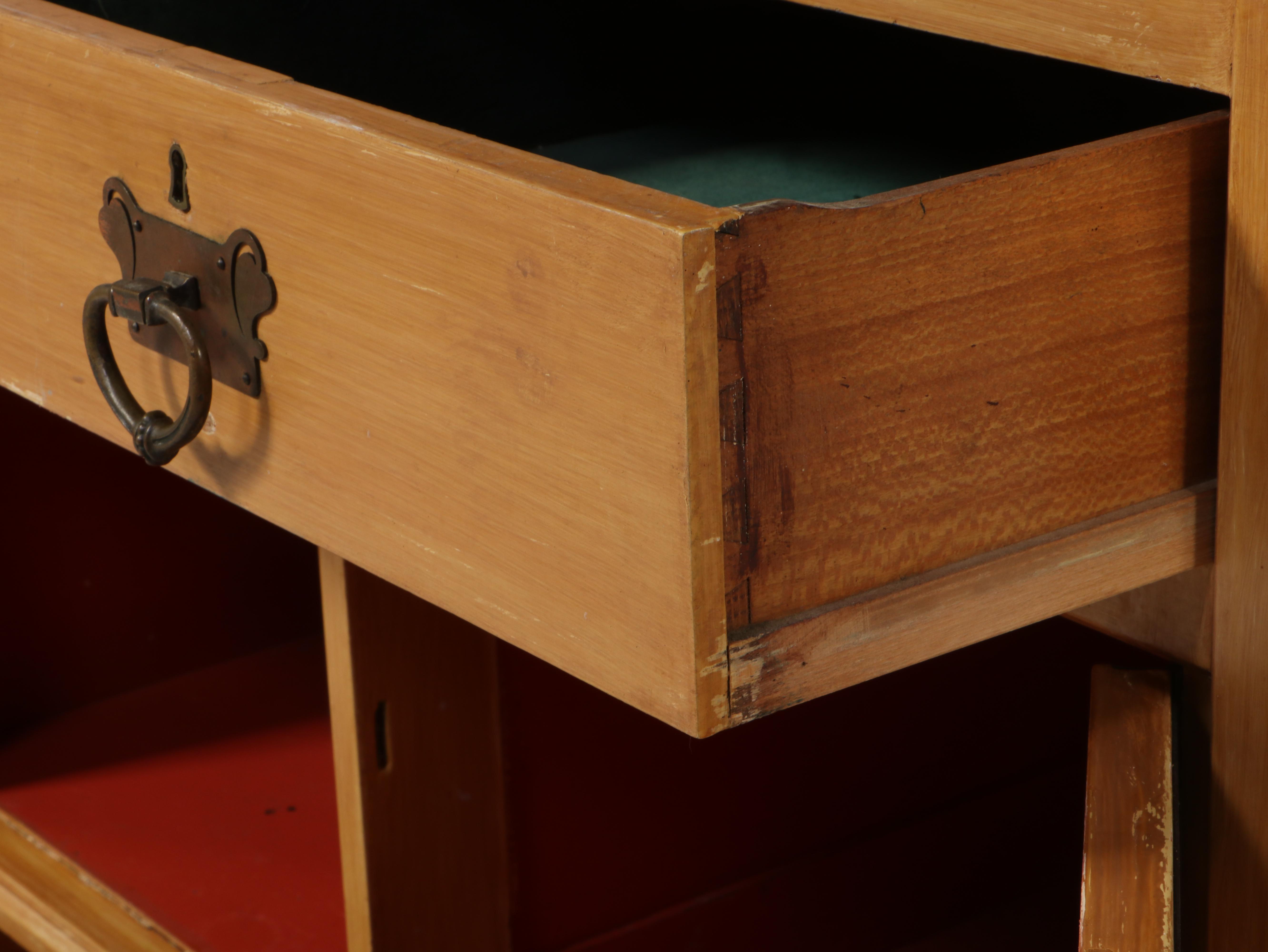 Craftsman / Early American Style Painted Wooden Pewter Cupboard