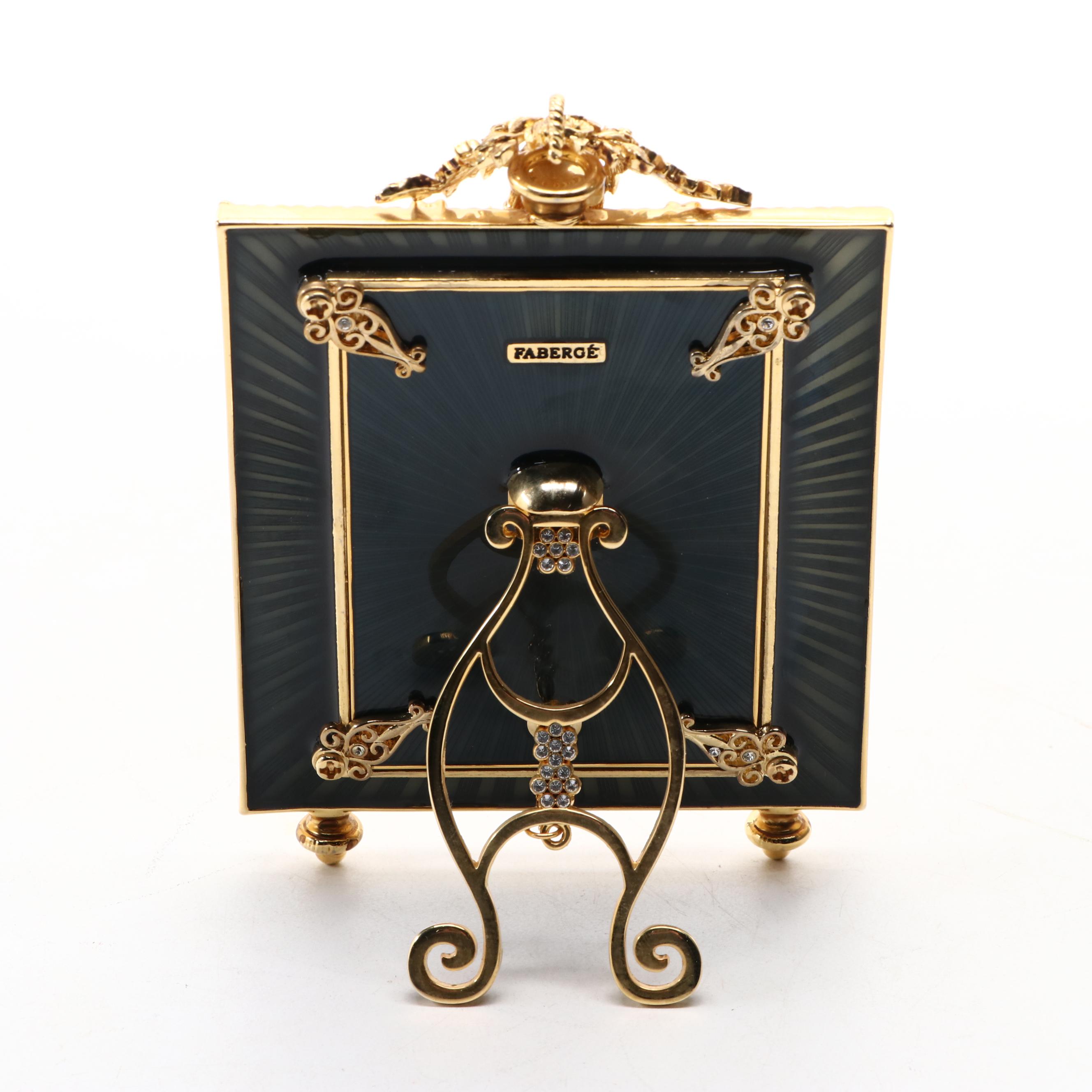 Faberge Embellished Guilloché Enamel Miniature Picture Frame