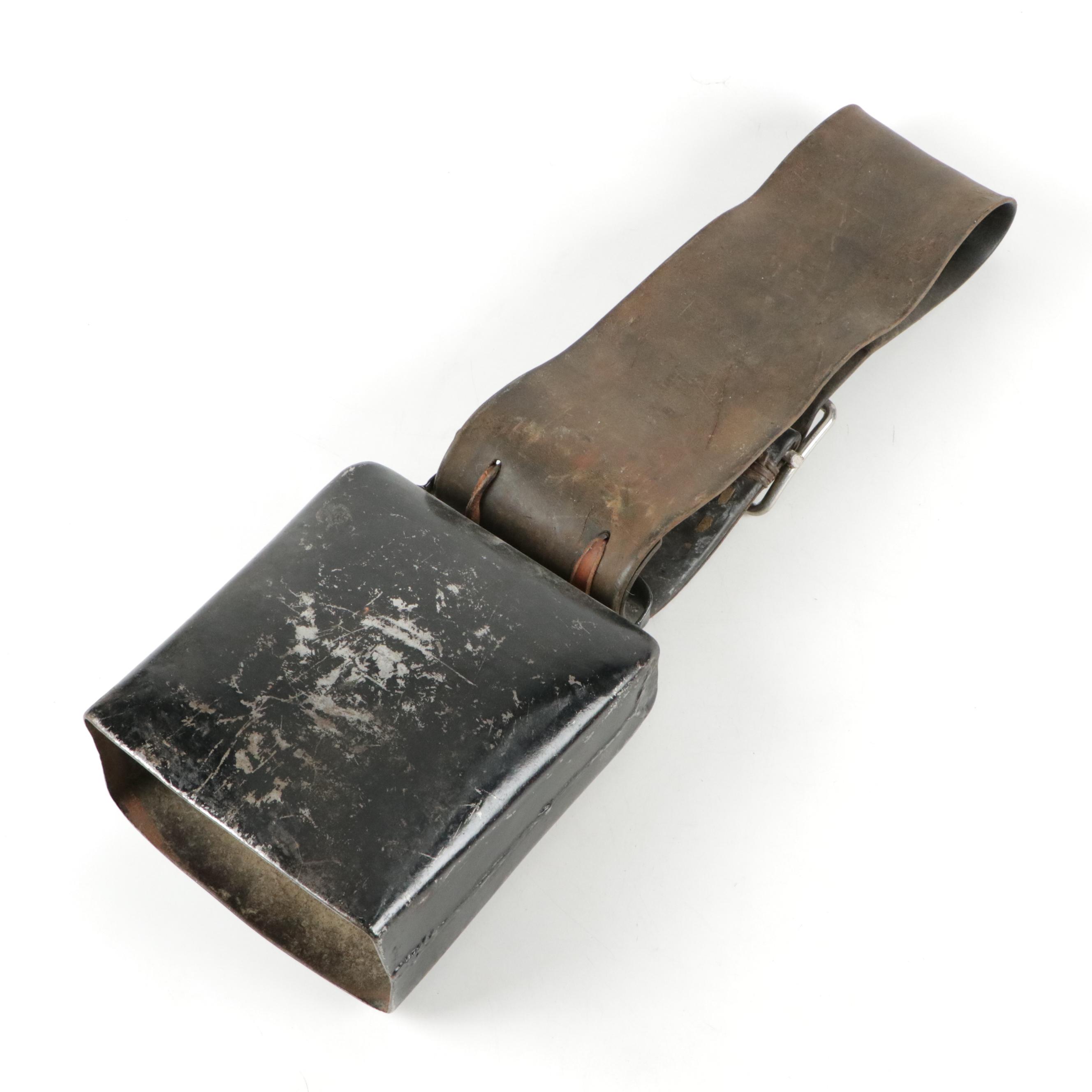 Large Cow Bell With Leather Strap