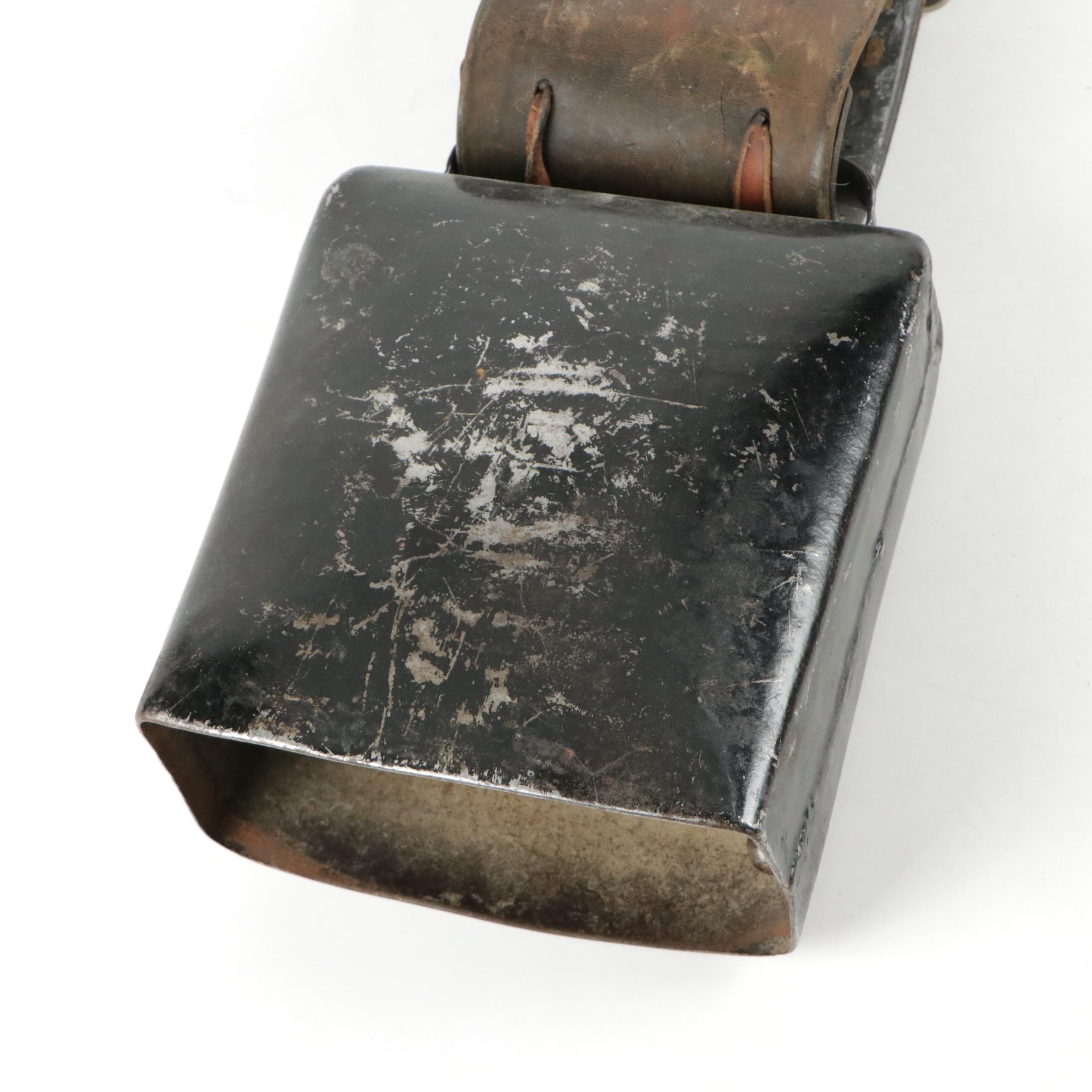 Large Cow Bell With Leather Strap