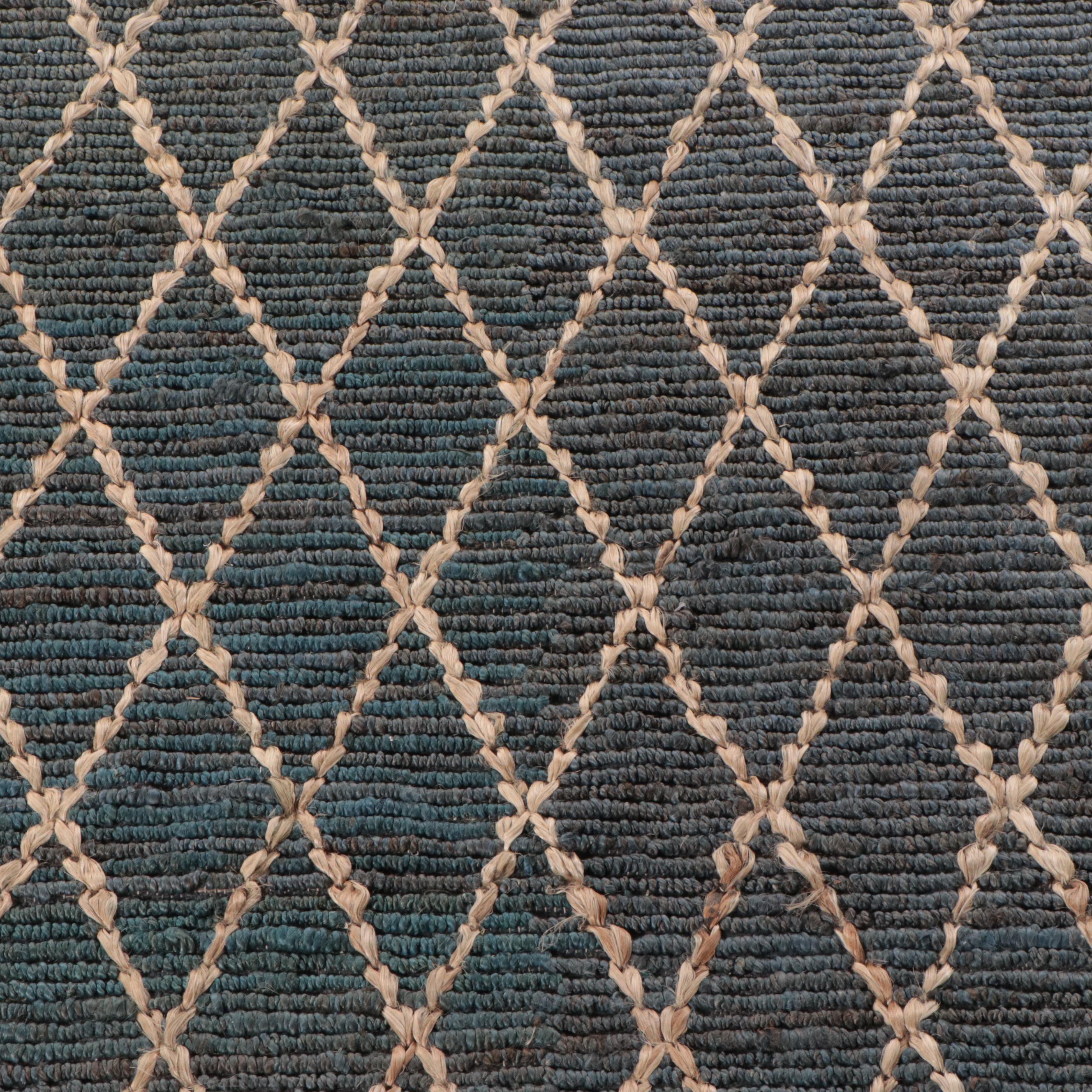 7'10 x 10'5 Handwoven Jute Diamond Trellis Pattern Area Rug