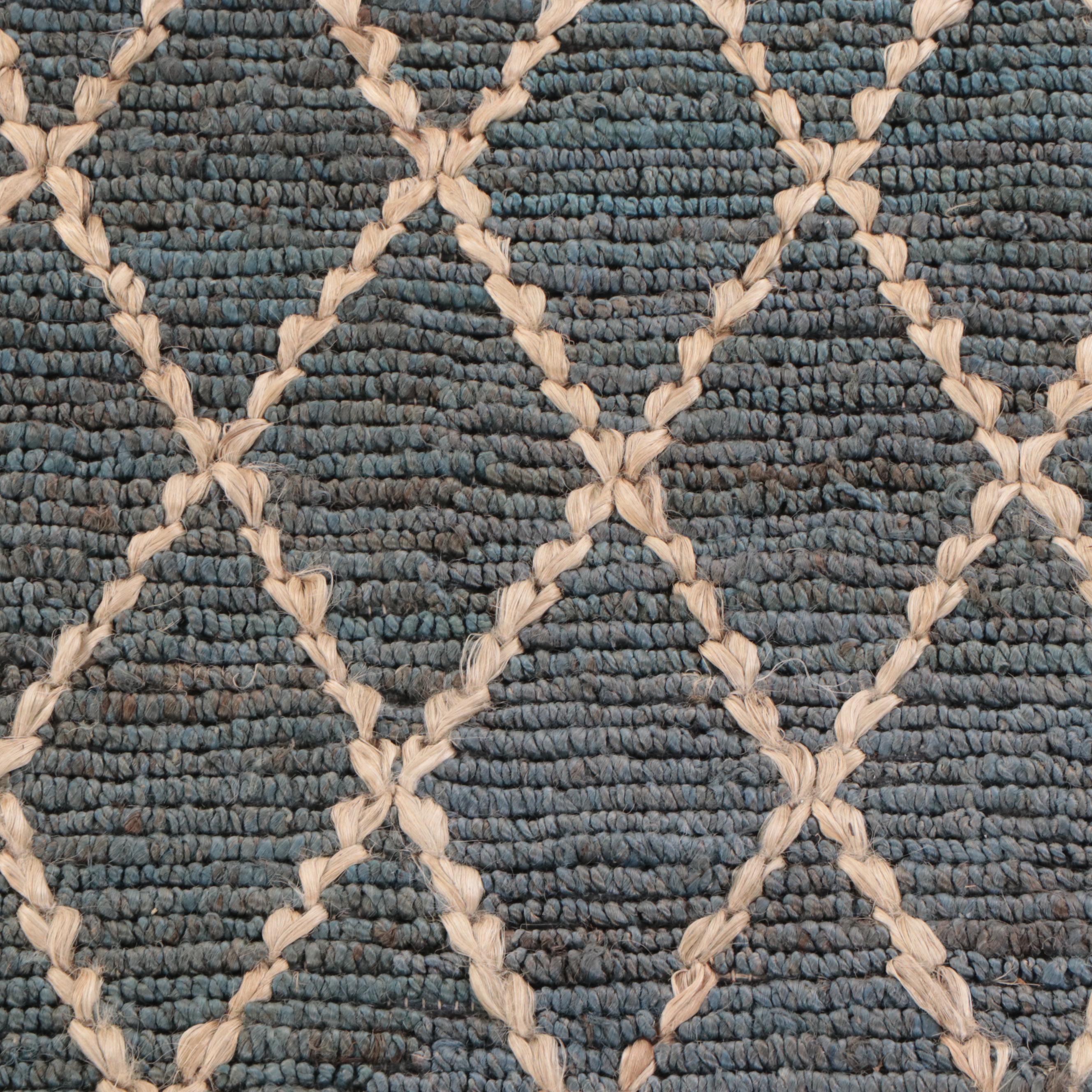 7'10 x 10'5 Handwoven Jute Diamond Trellis Pattern Area Rug