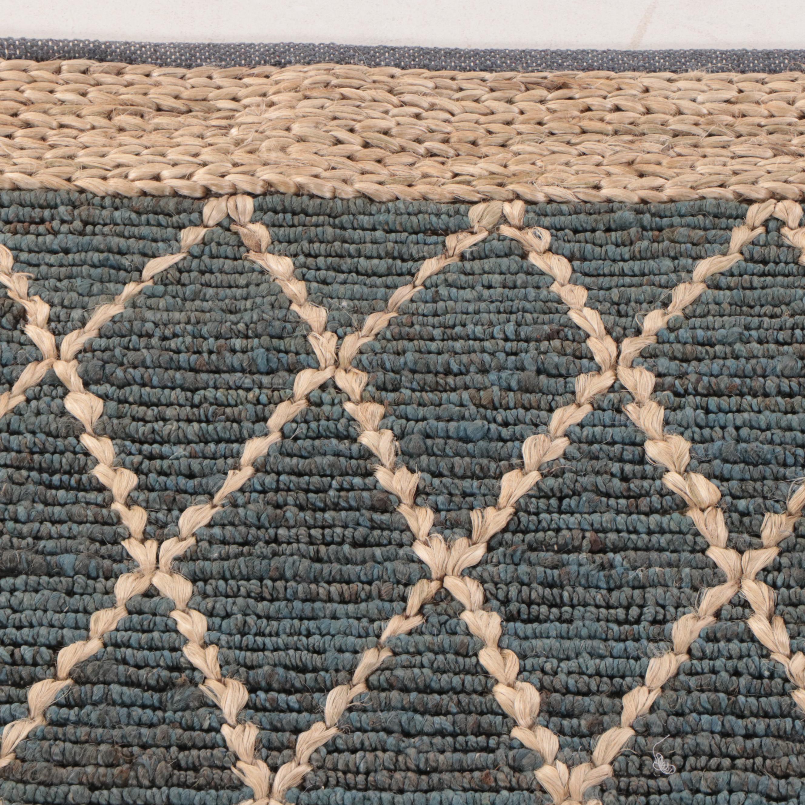 7'10 x 10'5 Handwoven Jute Diamond Trellis Pattern Area Rug