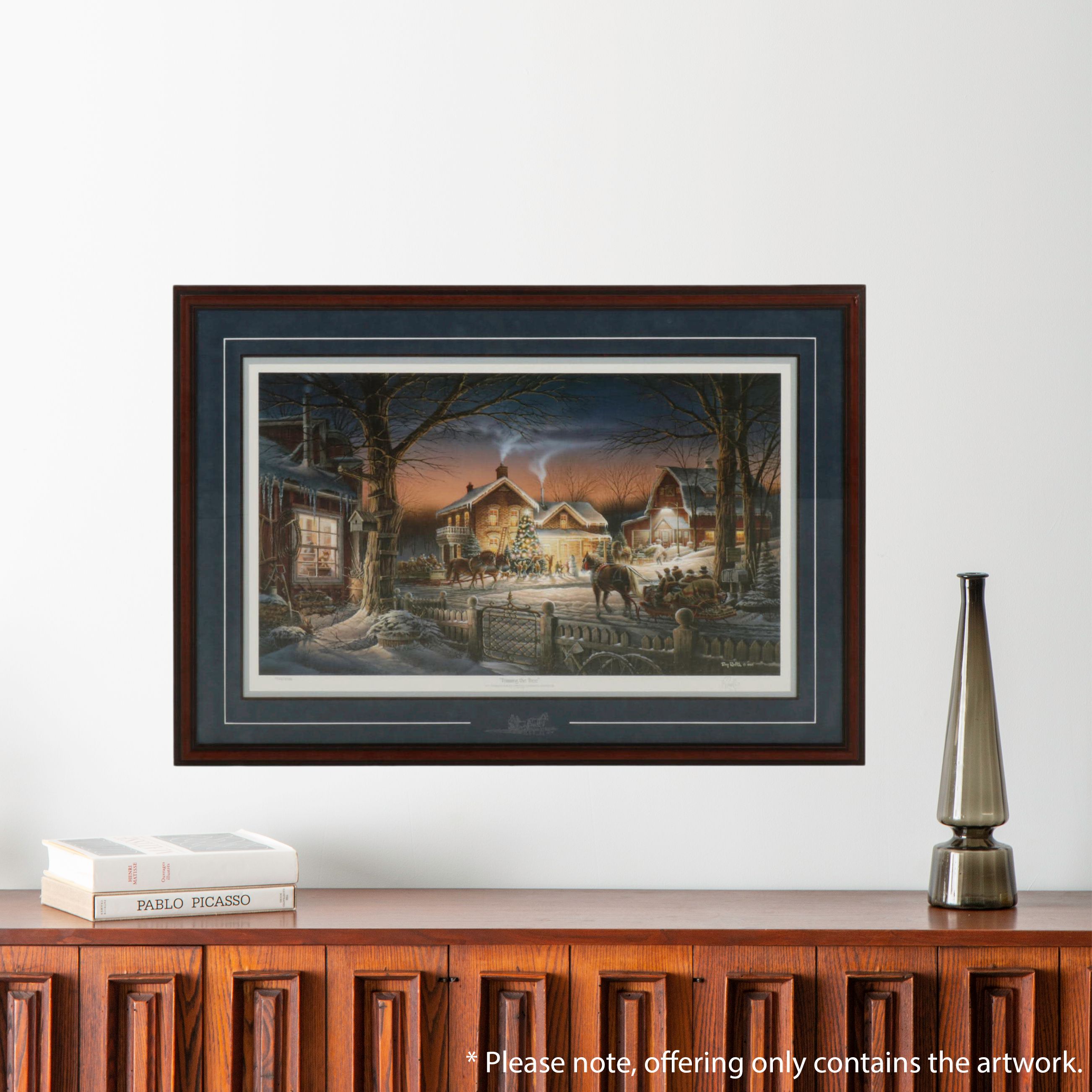 Terry Redlin Offset Lithograph "Trimming the Tree," 1995