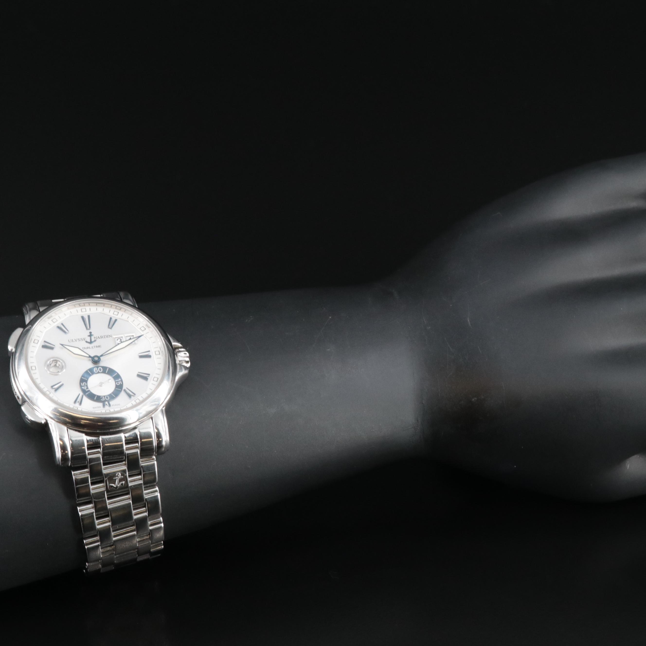 Ulysse Nardin Dual Time, Silver Dial, 42MM Steel Automatic Watch