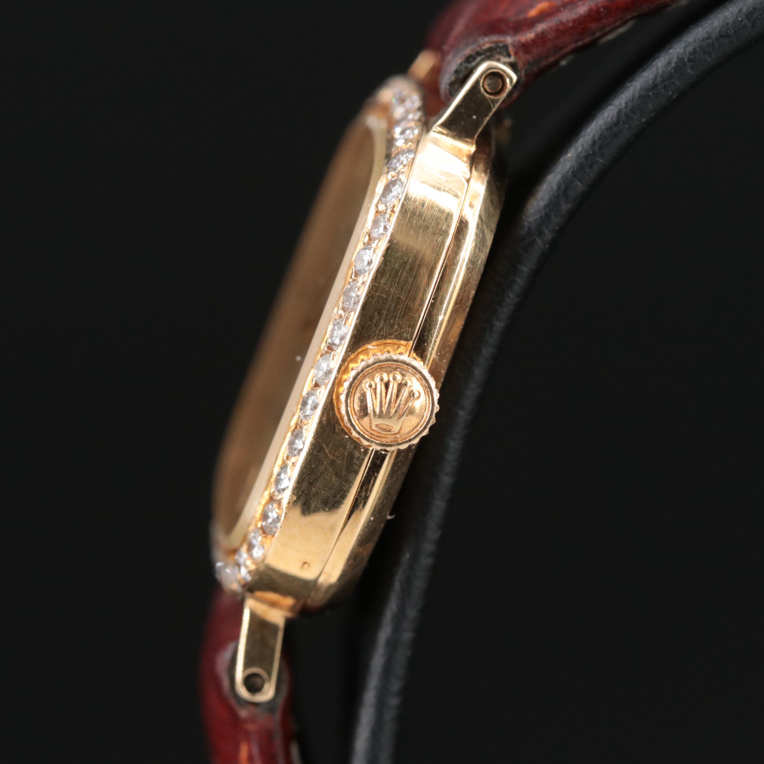 1970s 18K Custom Diamond Rolex Cellini Watch