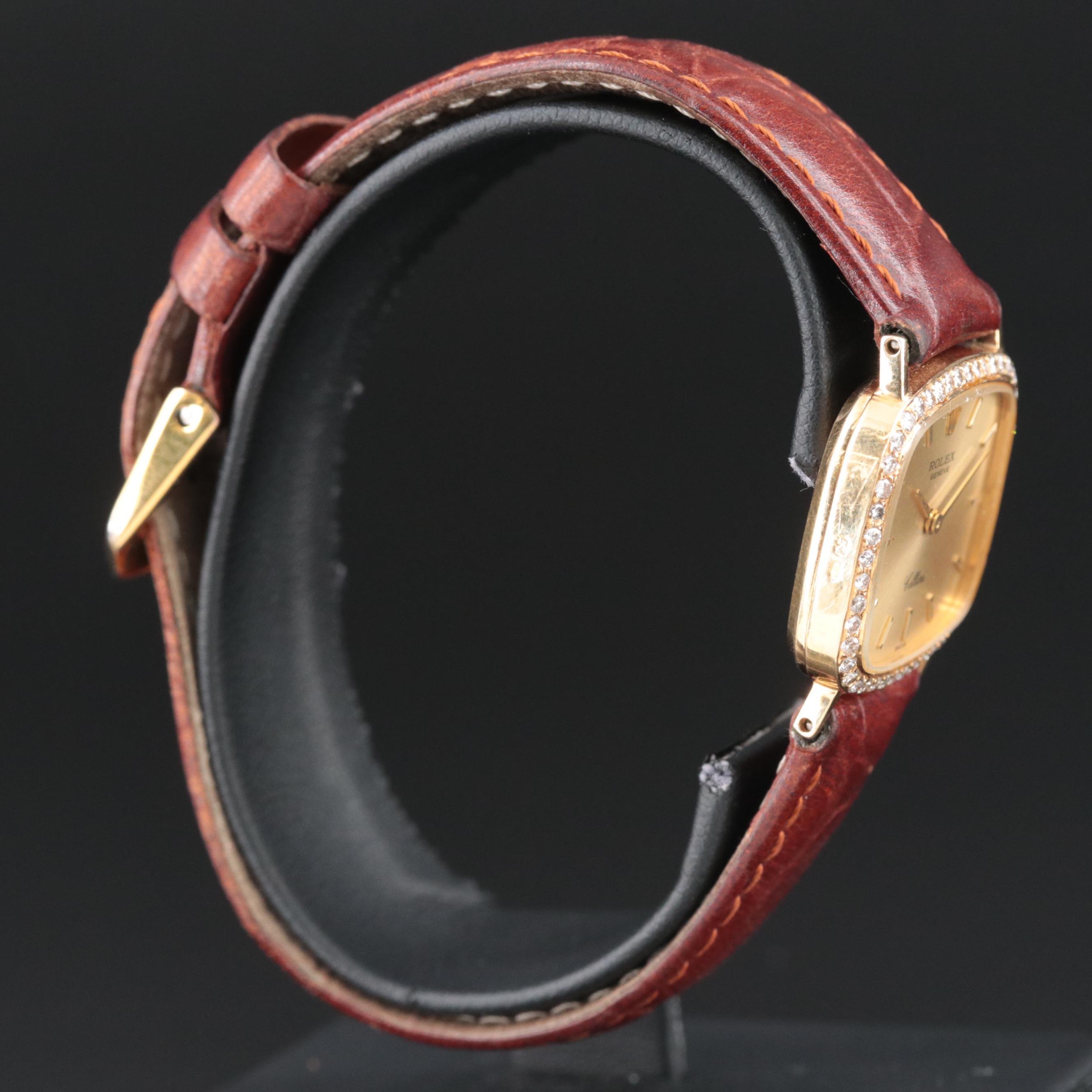 1970s 18K Custom Diamond Rolex Cellini Watch