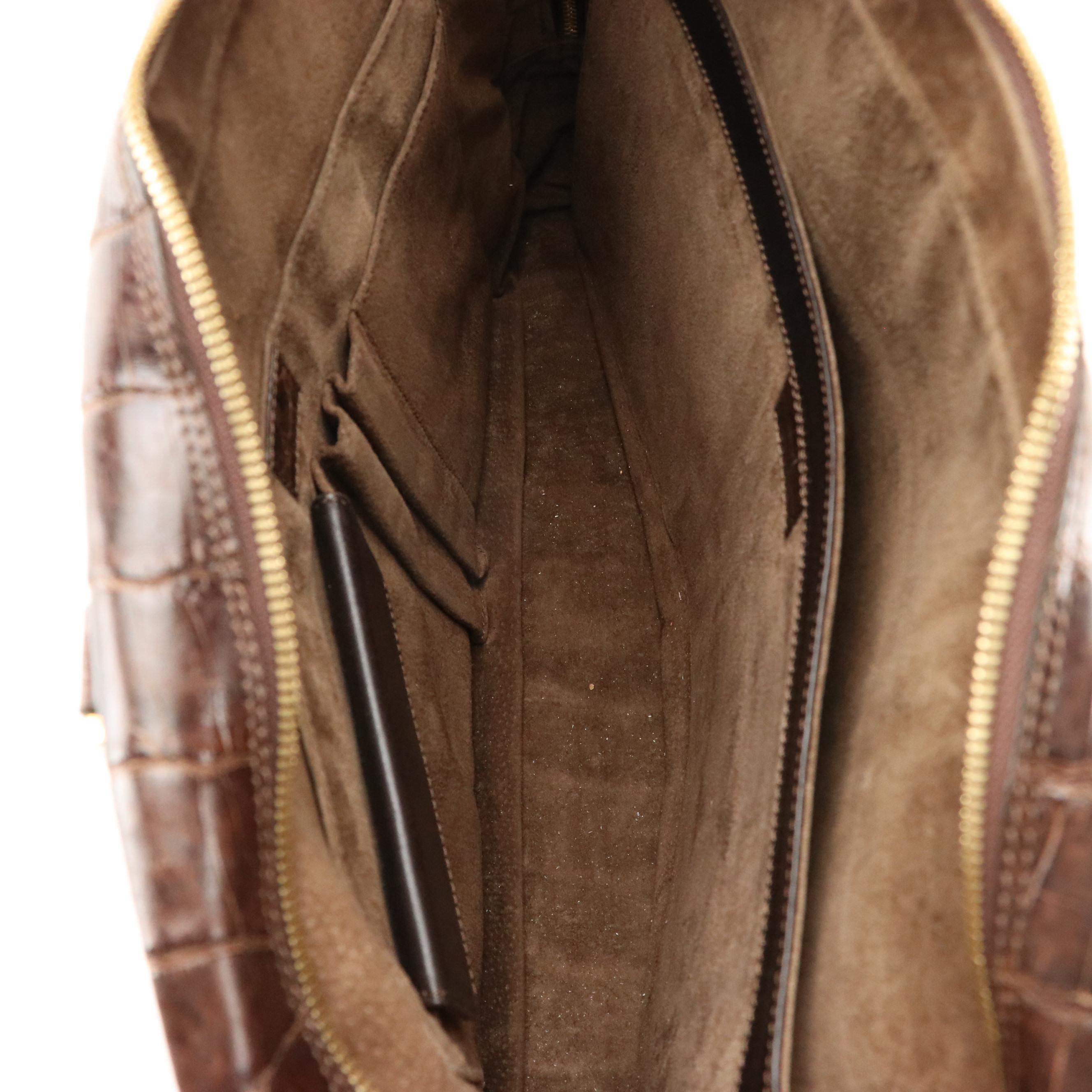 Brooks Brothers Brown Alligator Leather Briefcase