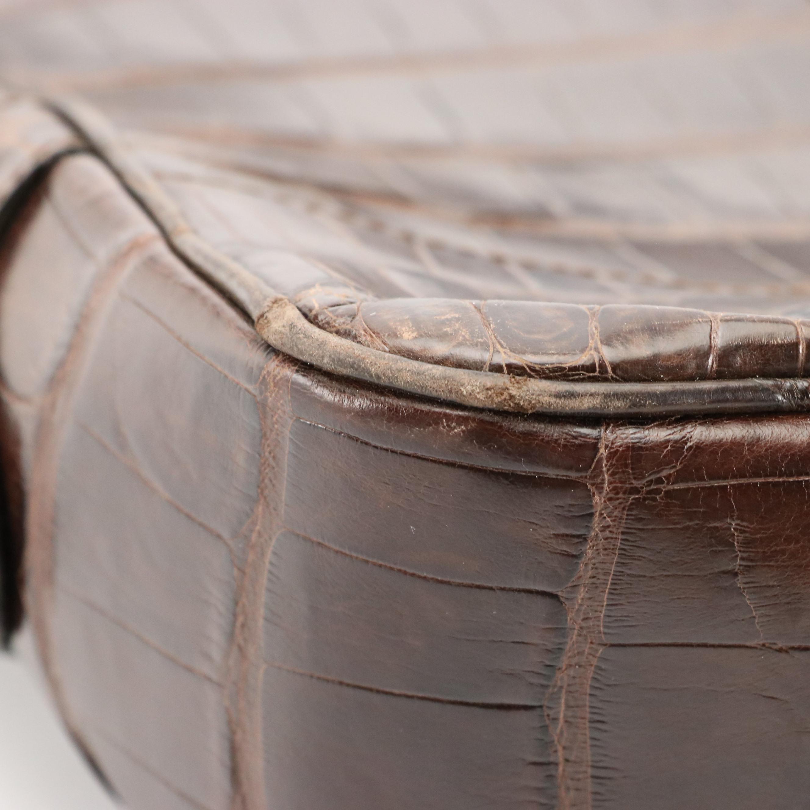 Brooks Brothers Brown Alligator Leather Briefcase