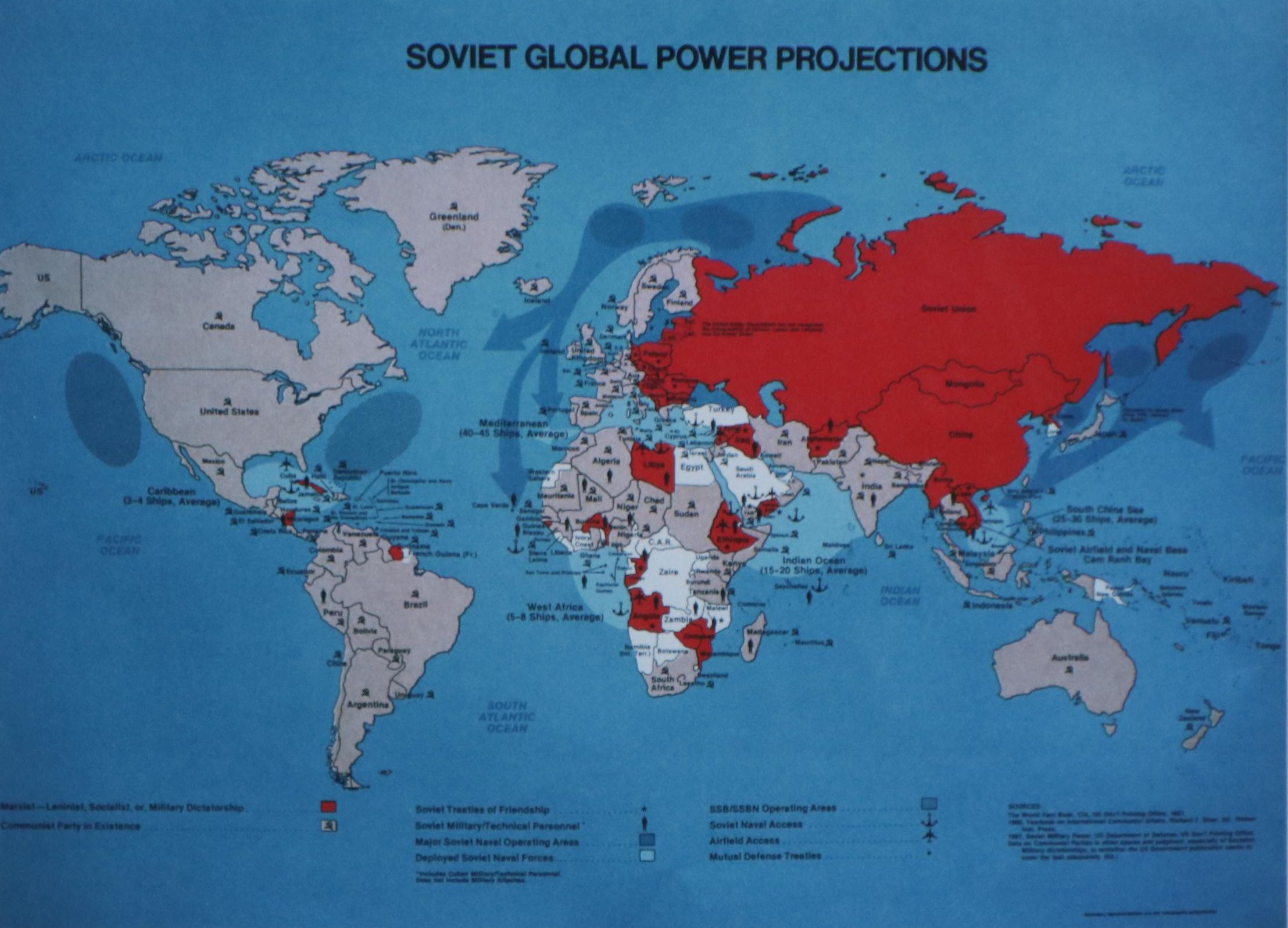 Giclée Map of Soviet Global Power Projections