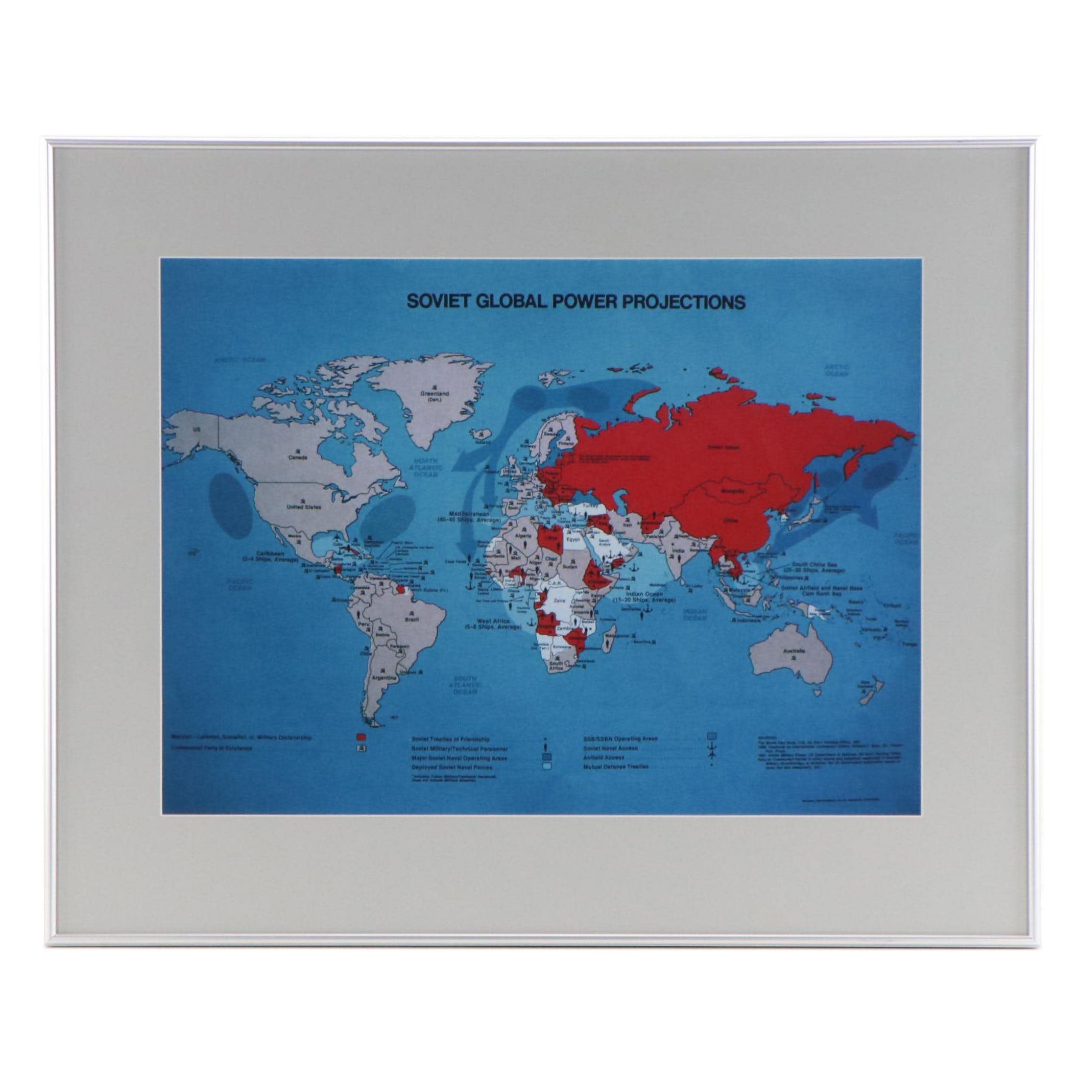 Giclée Map of Soviet Global Power Projections