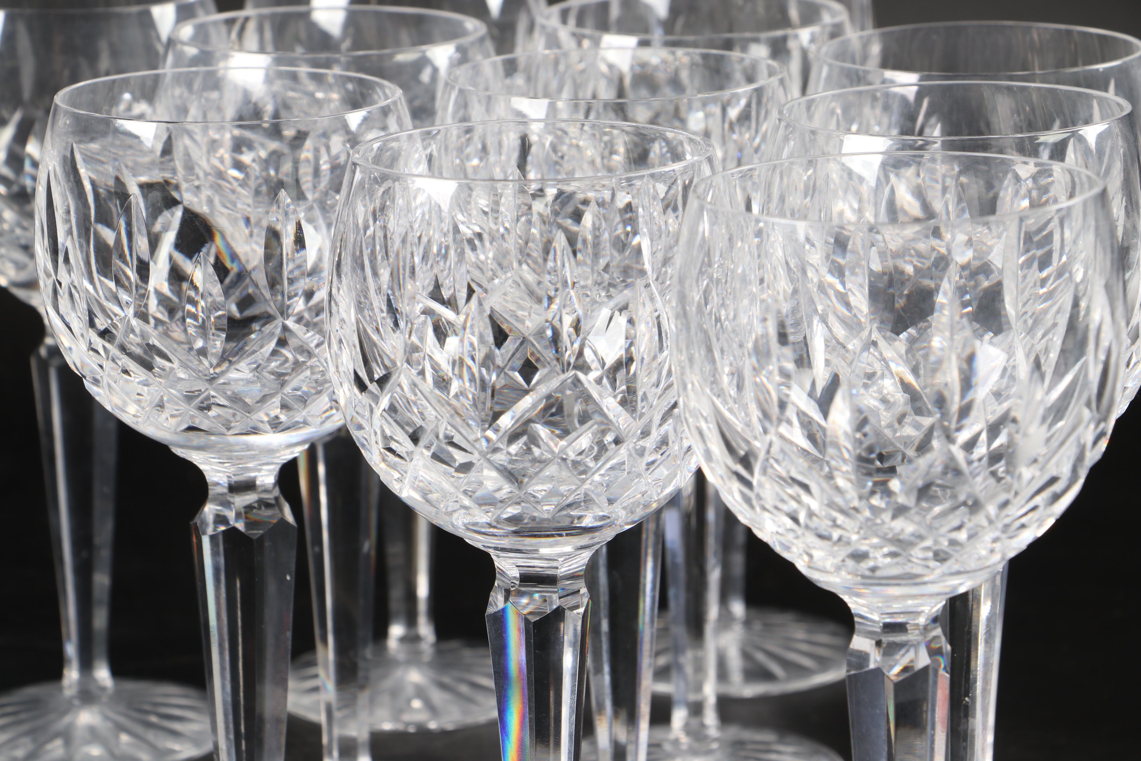 Waterford "Lismore" Crystal Hock Wine Glasses