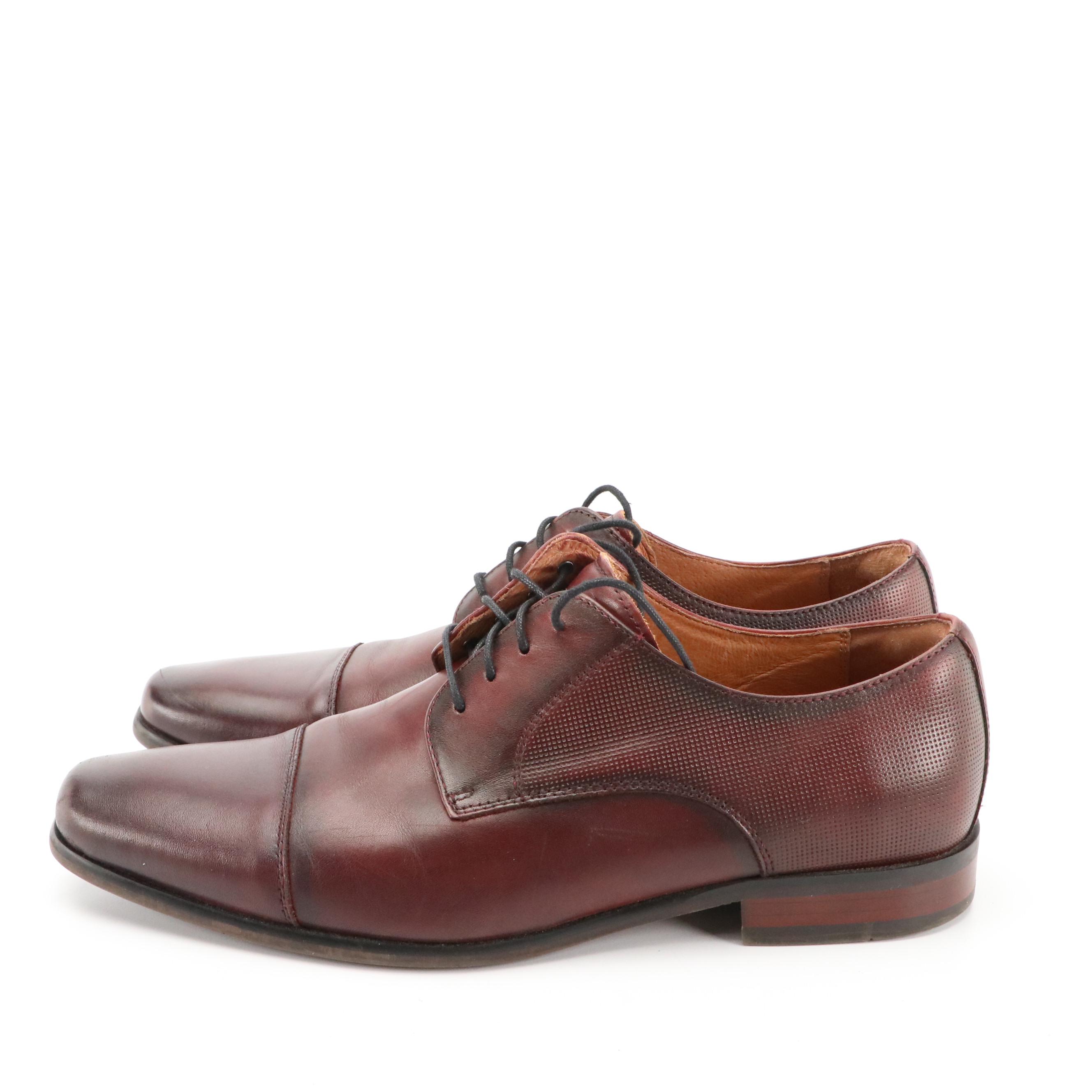 Men's Ecco Brown Leather Lace-Up Shoes & Florsheim Burgundy Cap Toe Oxfords