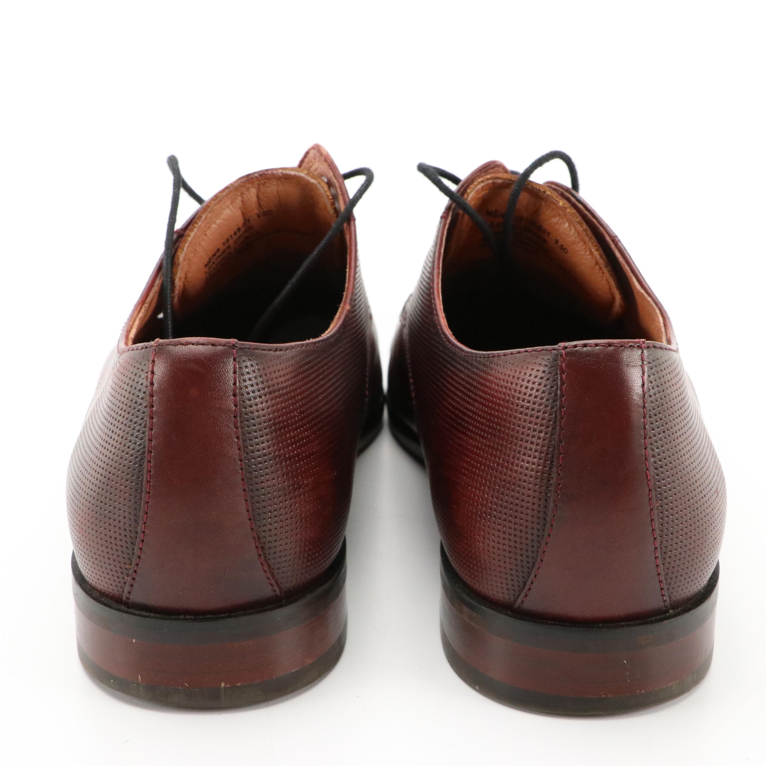 Men's Ecco Brown Leather Lace-Up Shoes & Florsheim Burgundy Cap Toe Oxfords