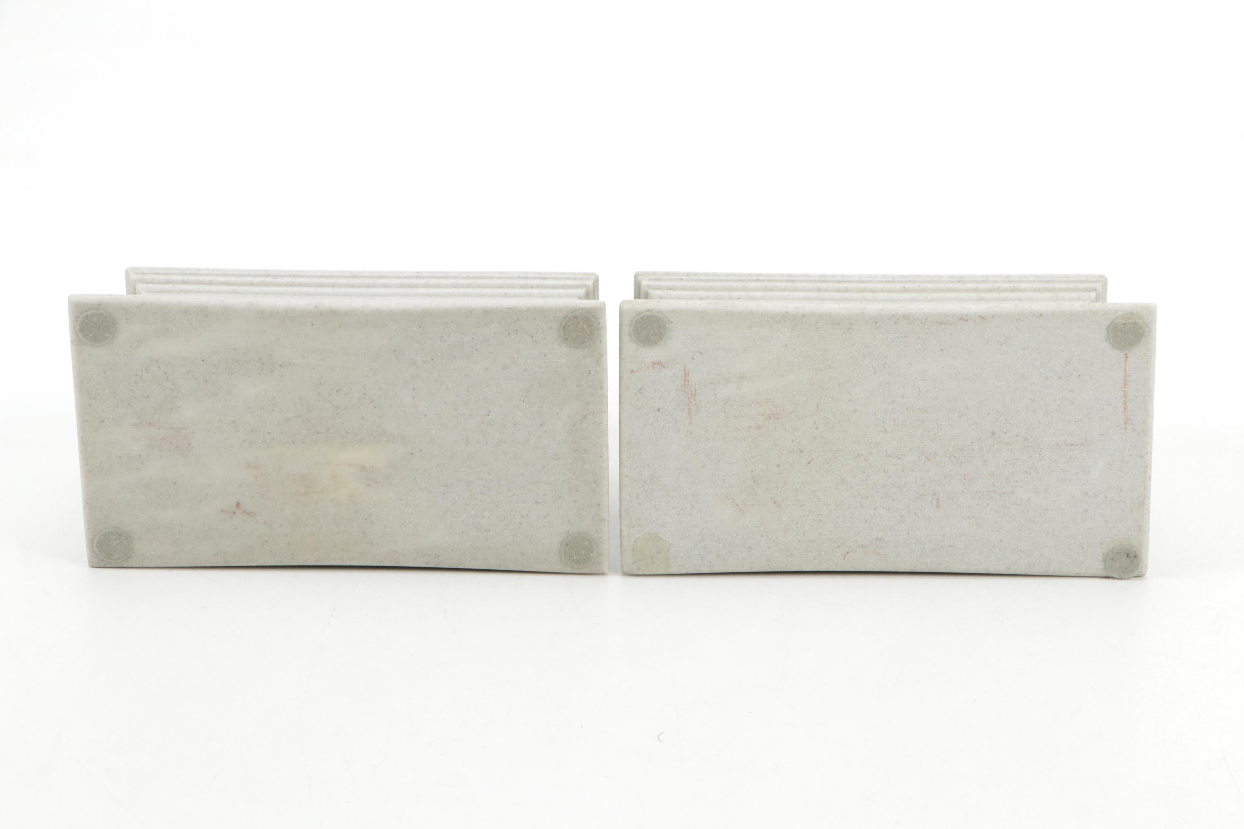 Carved Stone Bookends After New York Public Library Lions